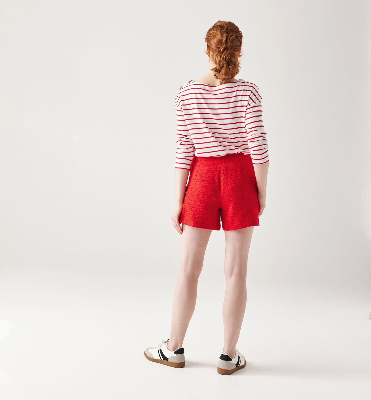 Chic tweed shorts - Red