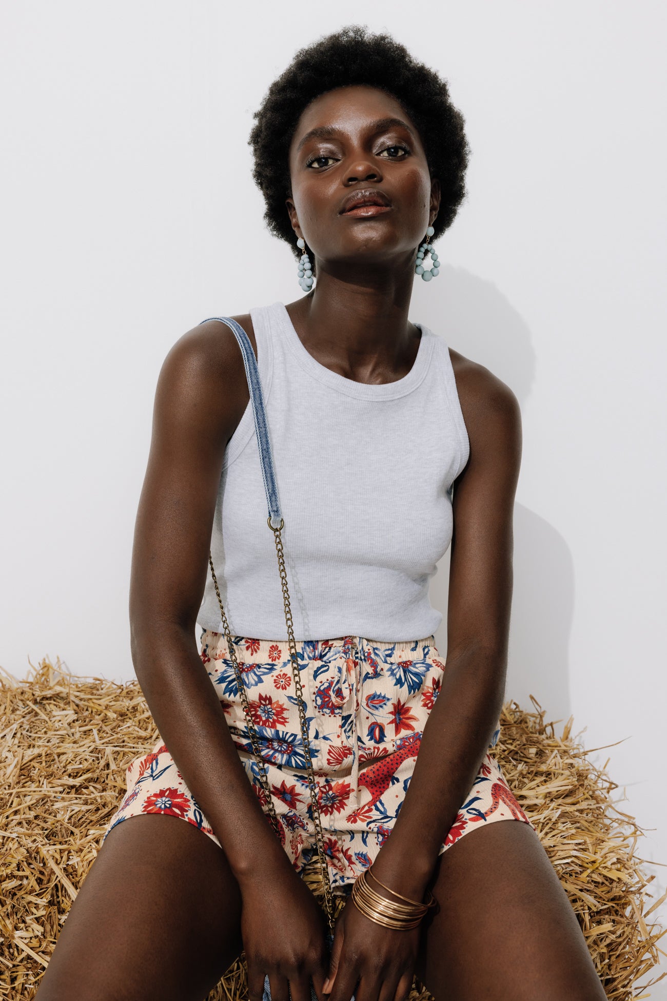 Patterned shorts - Navy blue print