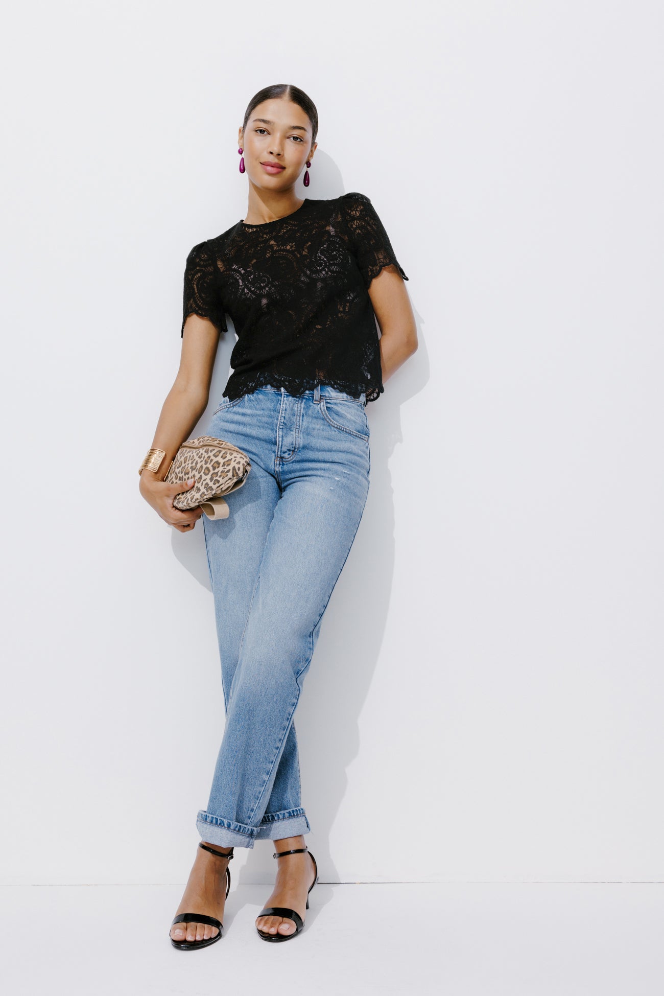 Lace-effect blouse - Ecru