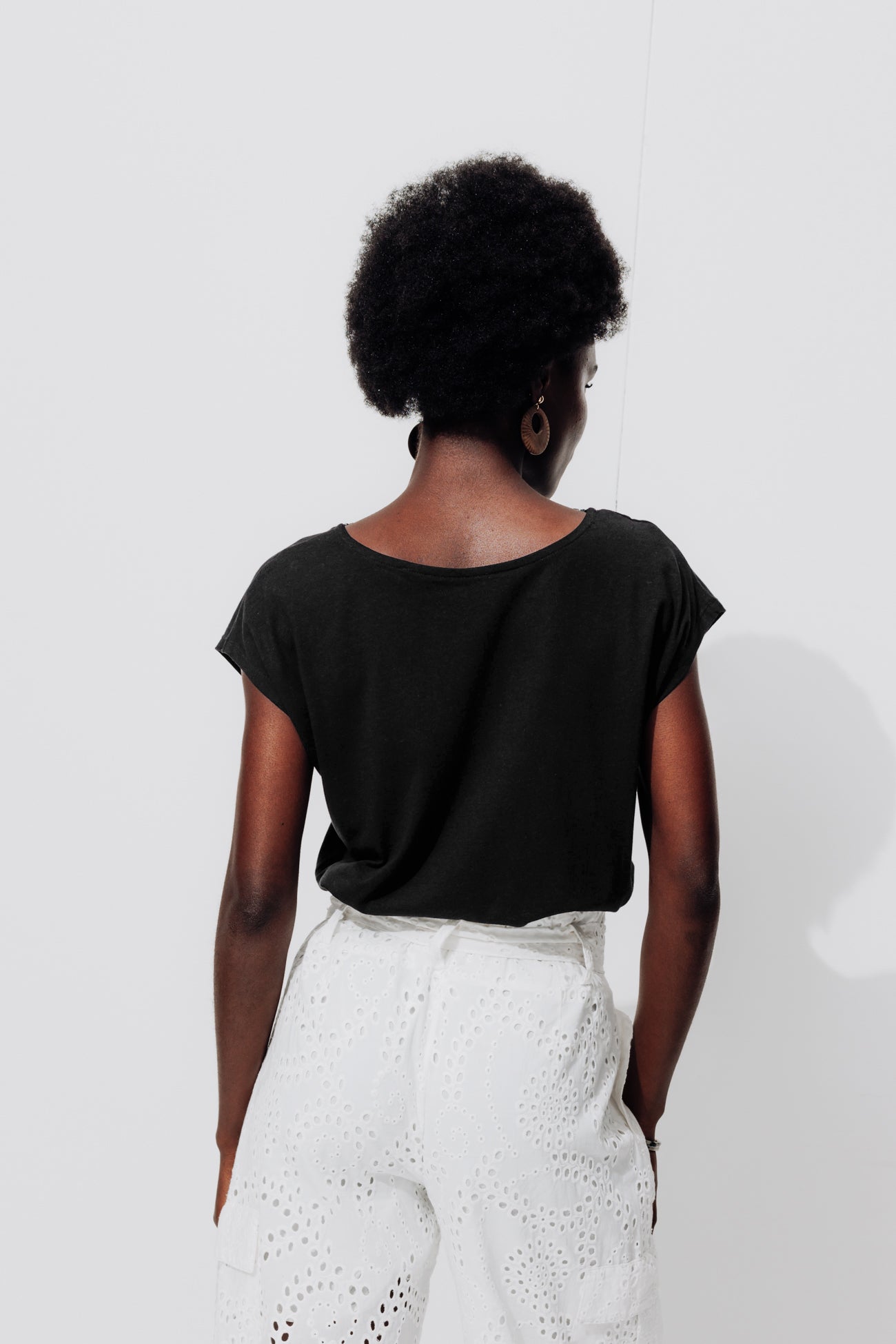 Lace detail t-shirt - Khaki