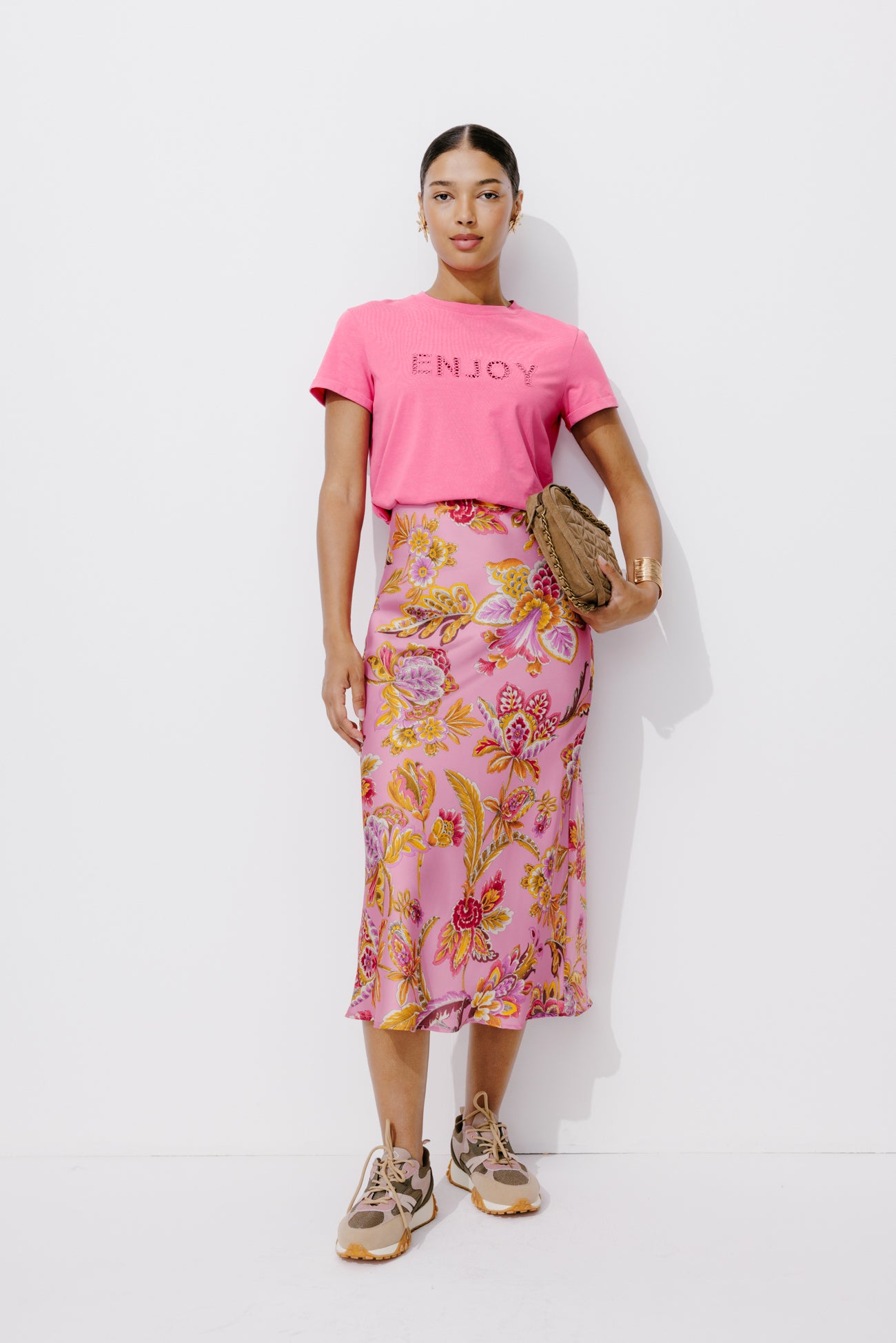 Slogan t-shirt - Pink print