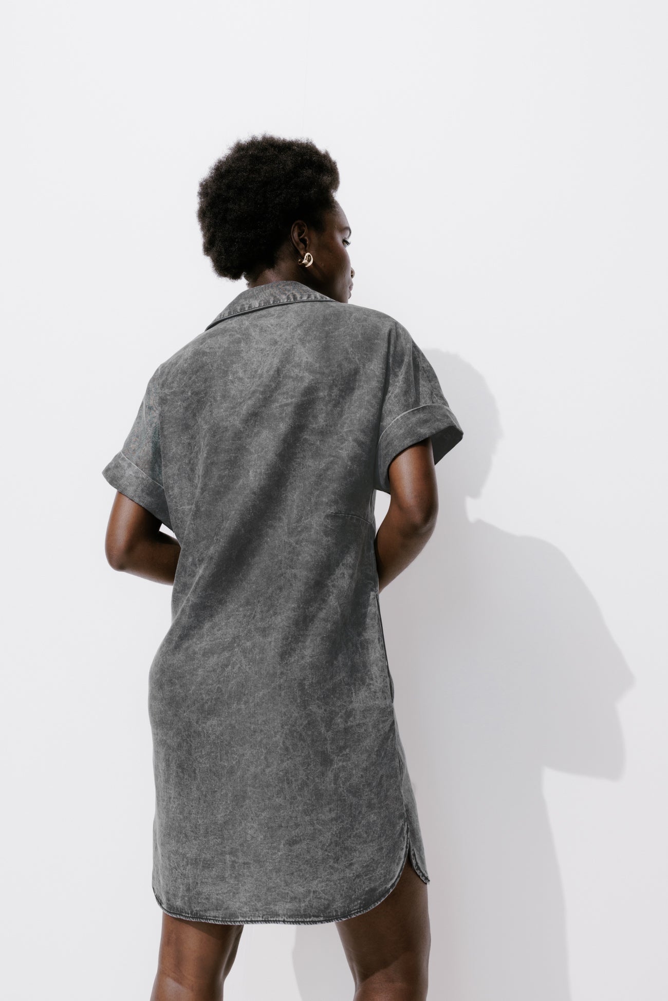 Ecodesign tunic dress - Grey denim