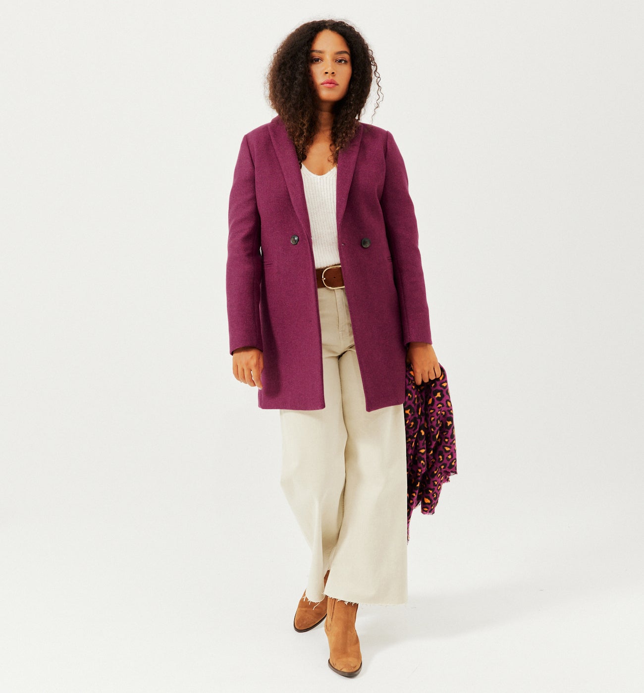 GISELE wool-blend coat - Black