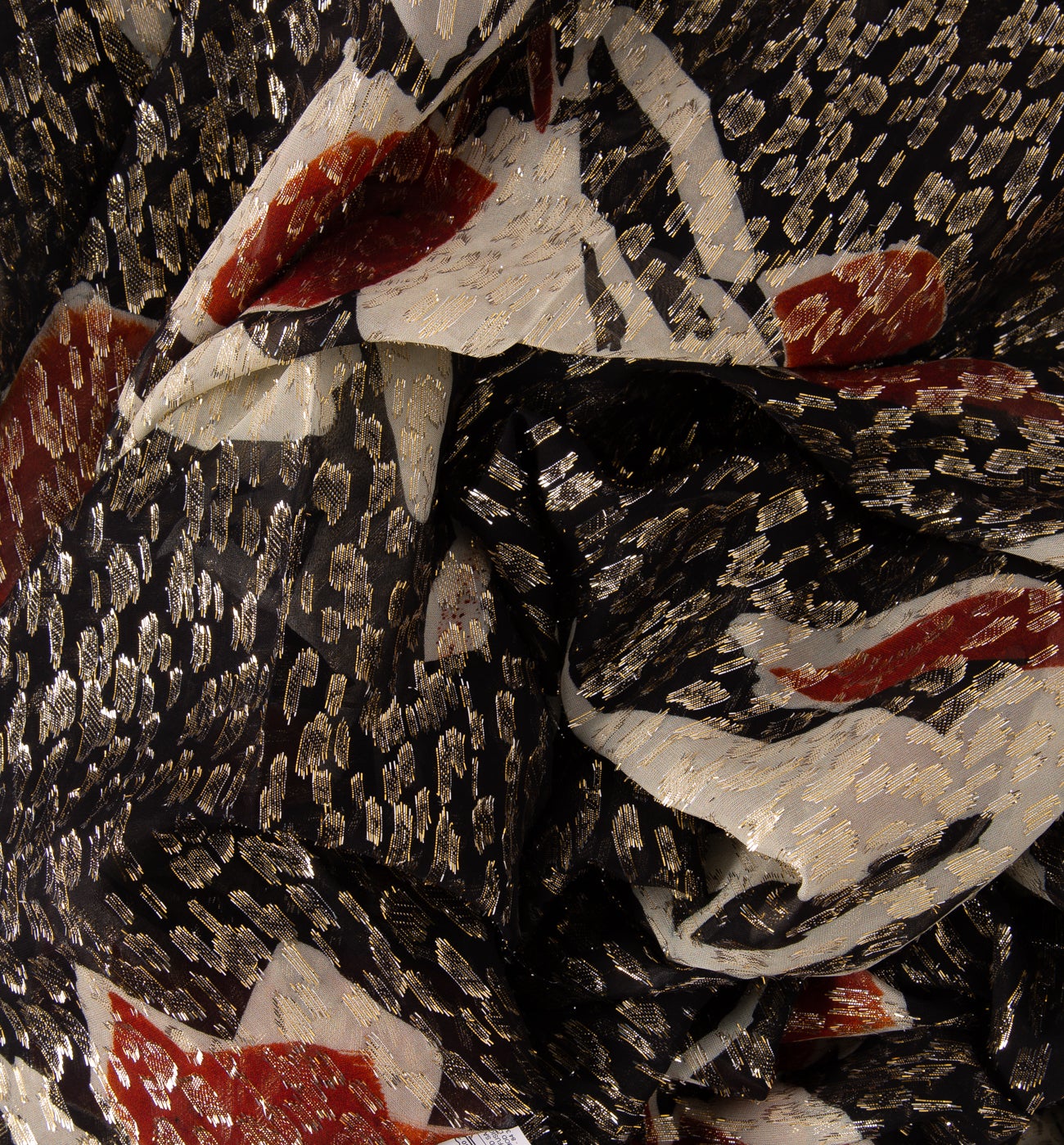 Glitzy voile fabric cut - Black print