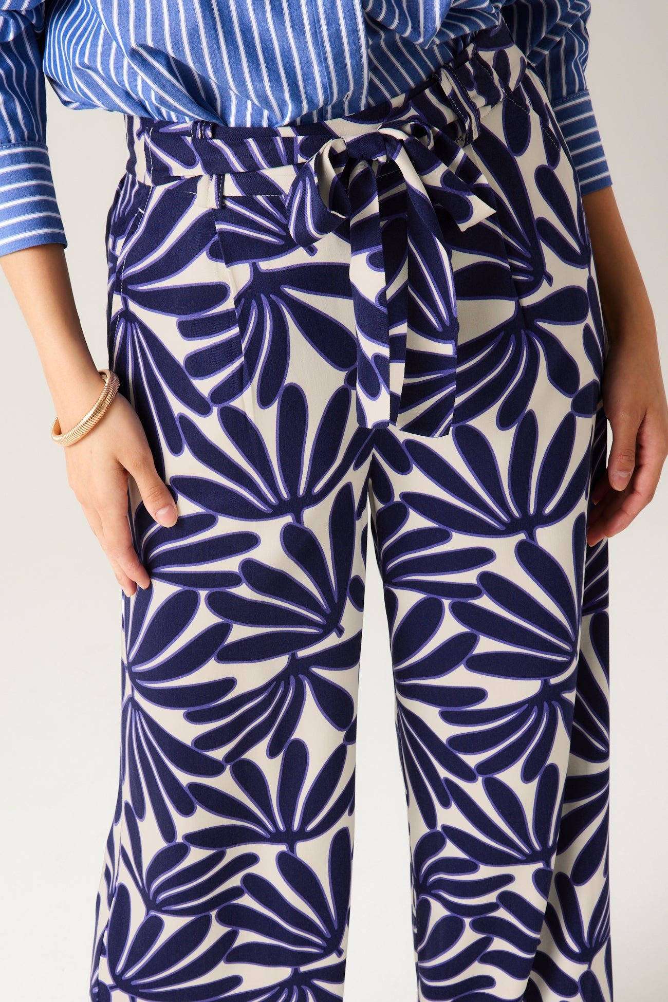 High-waist wideleg trousers - Blue