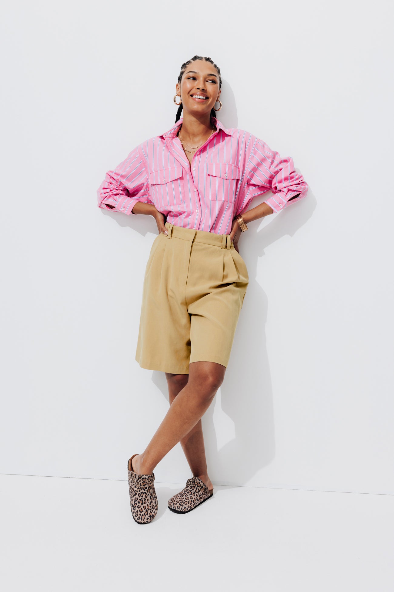 Lyocell bermuda shorts - Sand