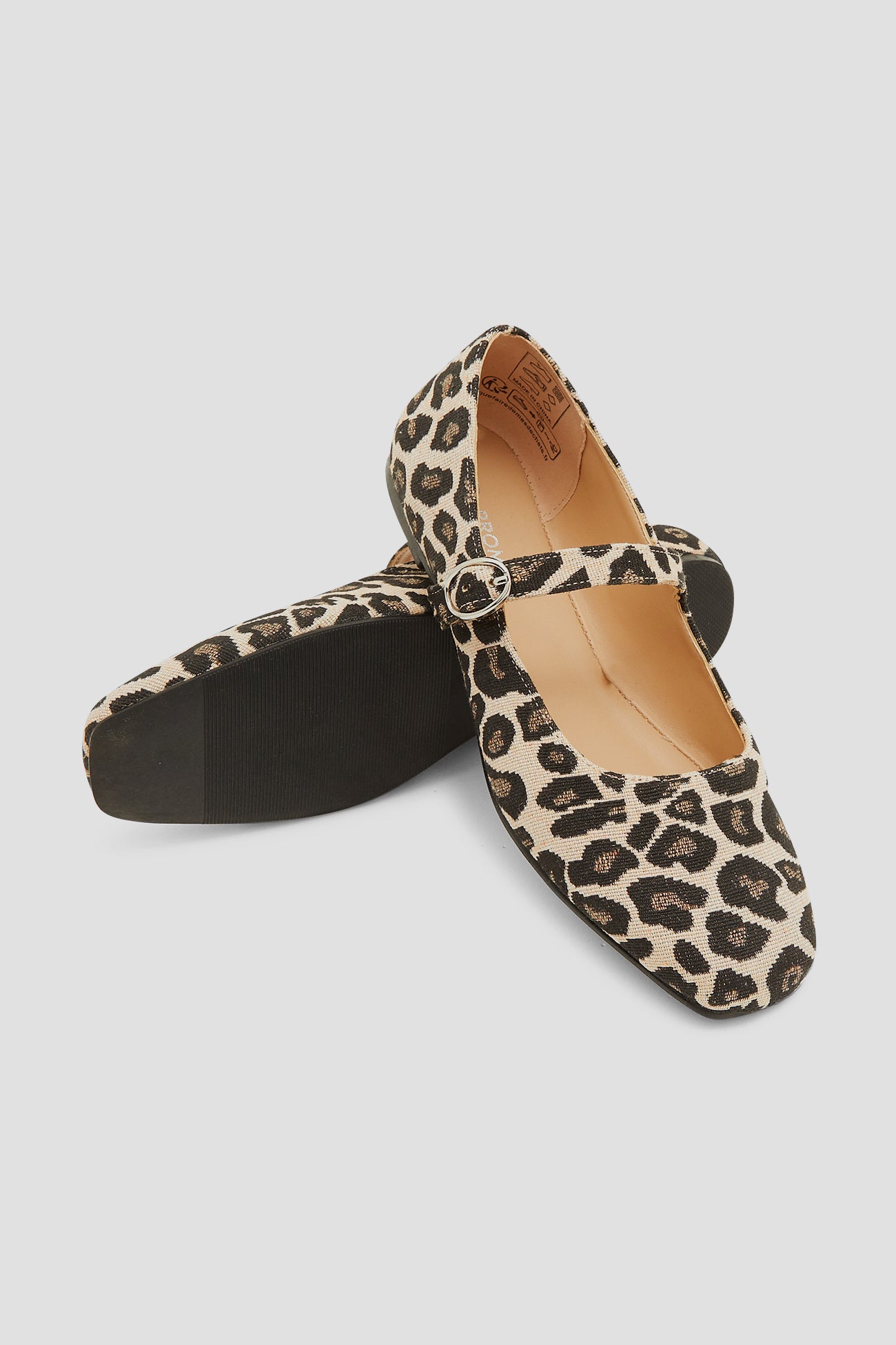 Faux leopardskin ballerinas - Camel print