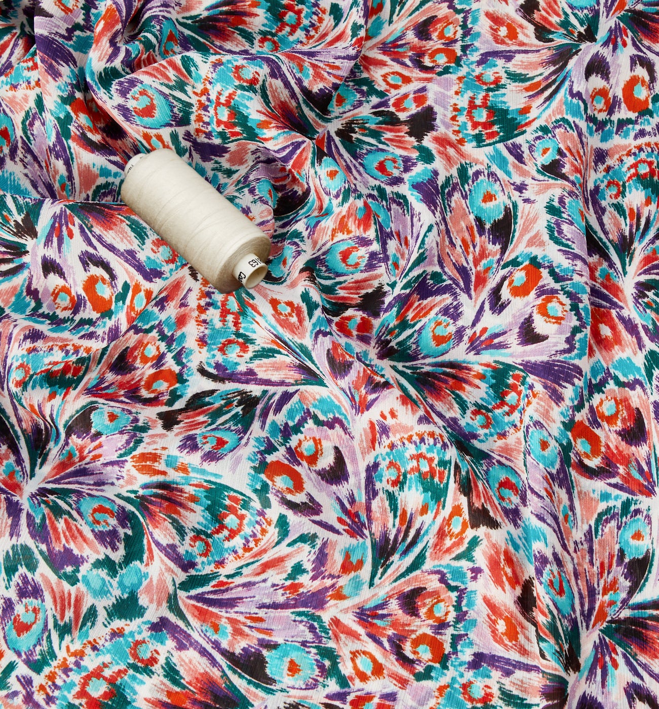 Polyester voile fabric cut - Multicolour print