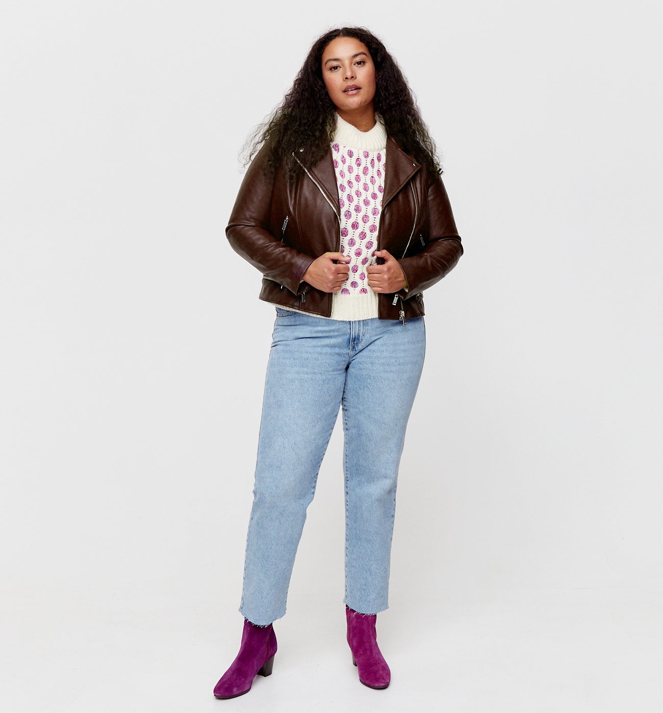 Faux leather jacket - Bordeaux red