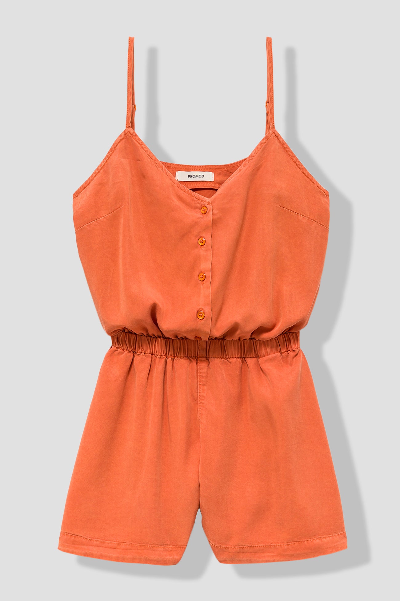 Lyocell shorts playsuit - Neon orange