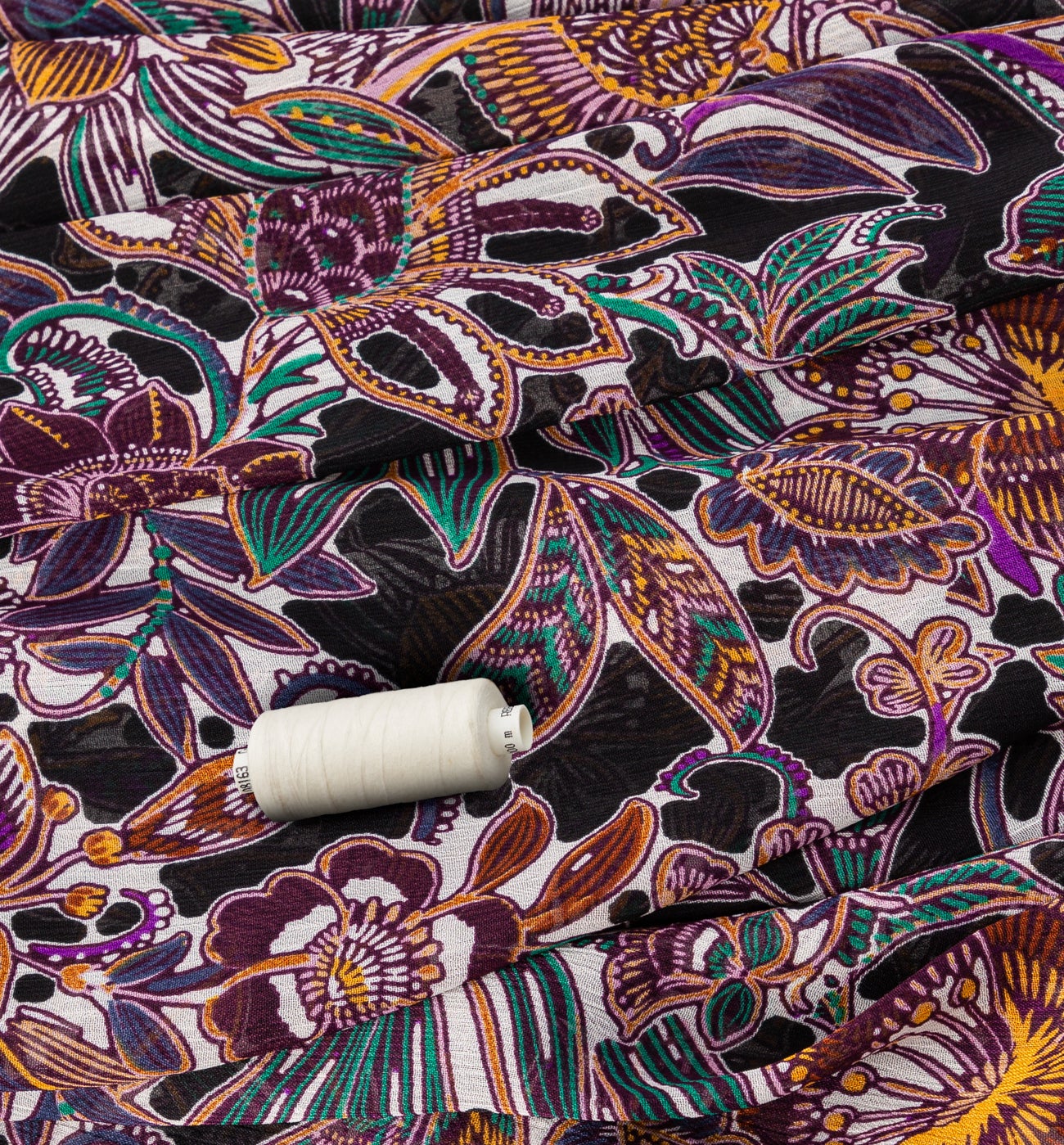 Polyester voile fabric cut - Multicolour print