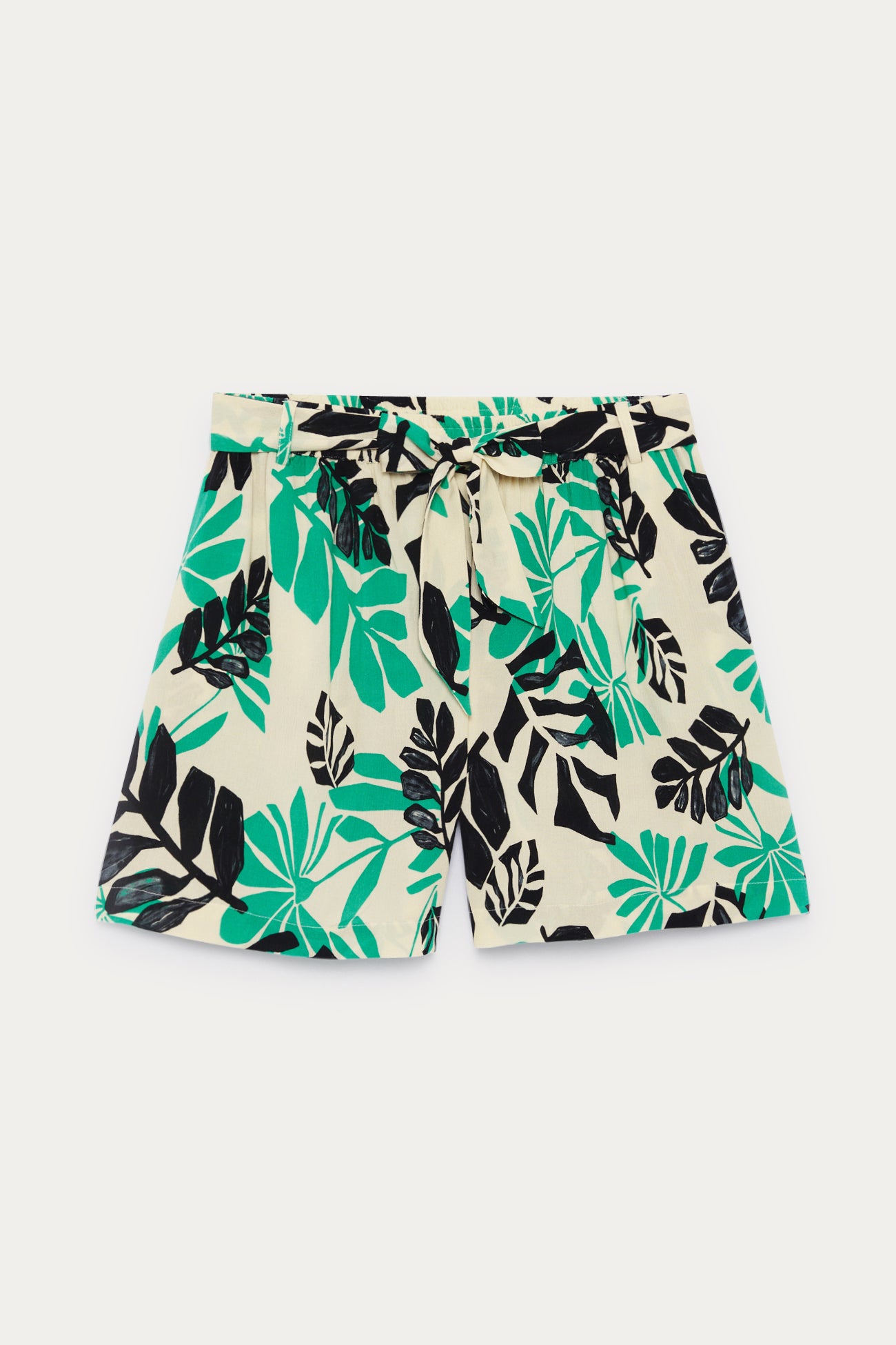 Patterned drapy shorts - Ecru print