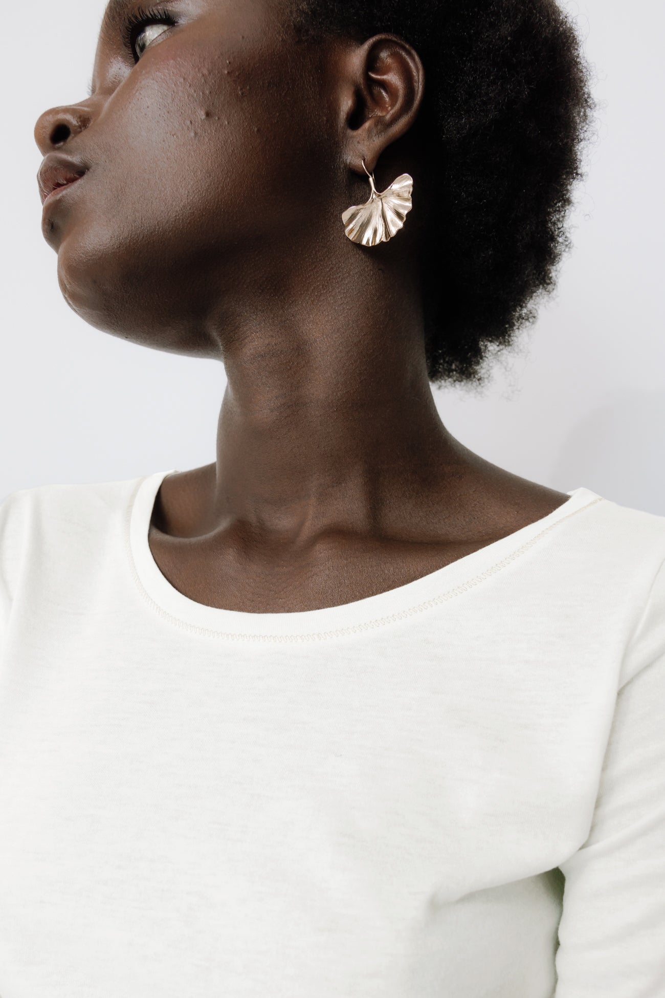 Round-neck top - Ecru