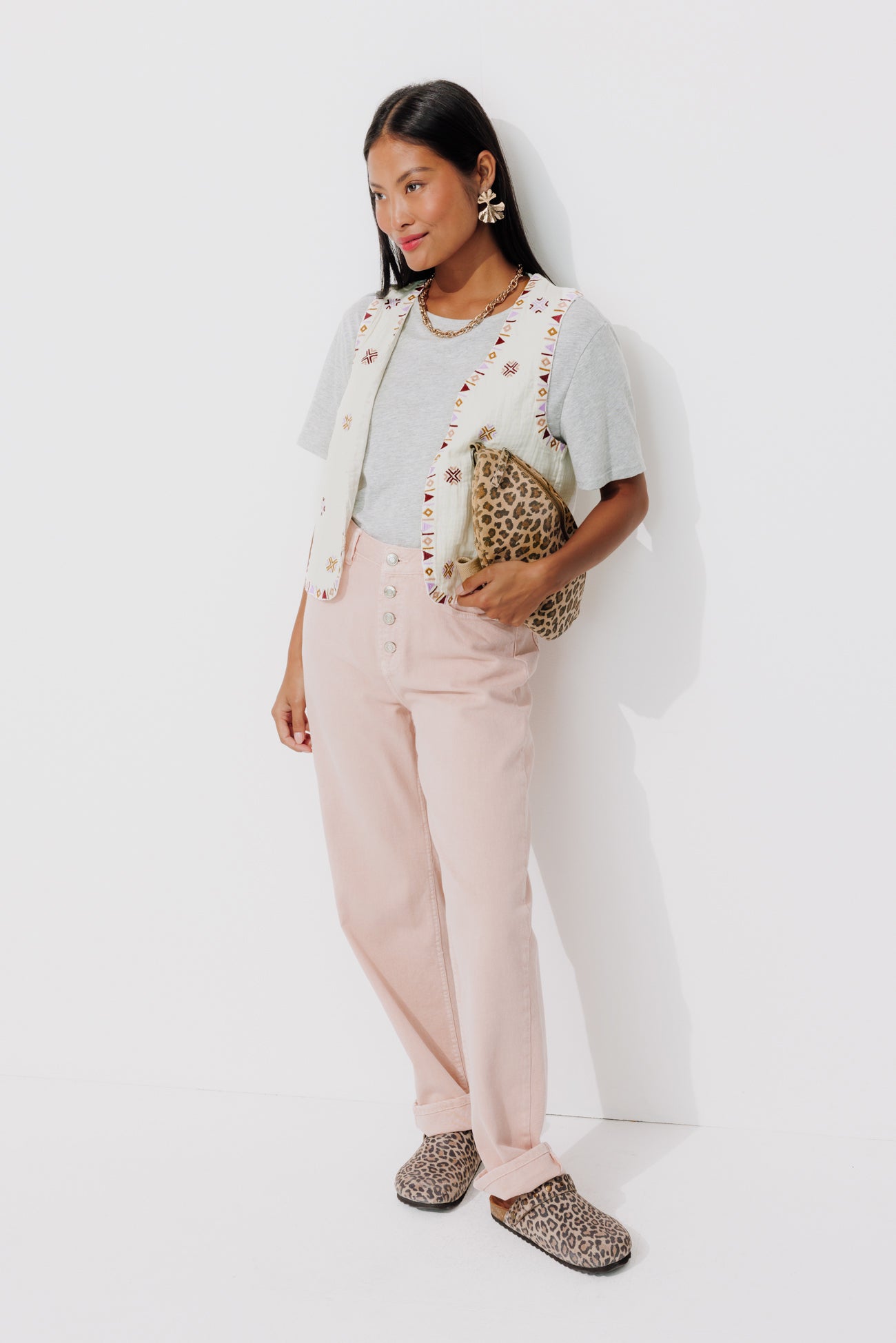 Embroidered bolero - Multicolour print