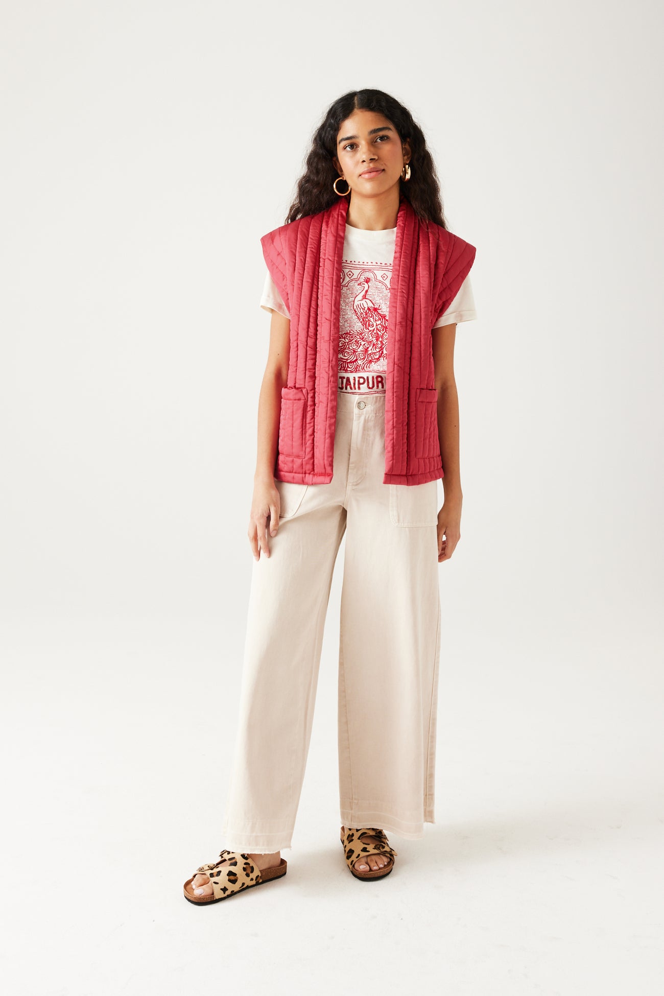 Padded waistcoat jacket - Ochre