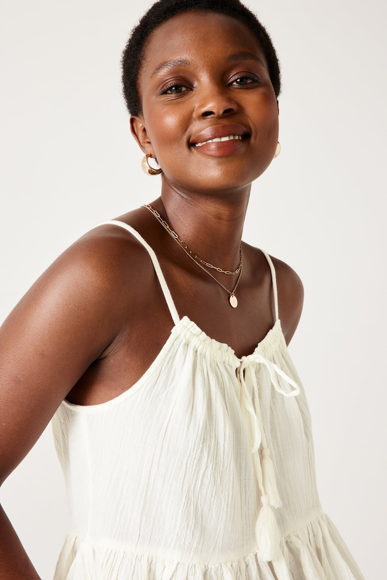 Gauze cotton top - Ecru