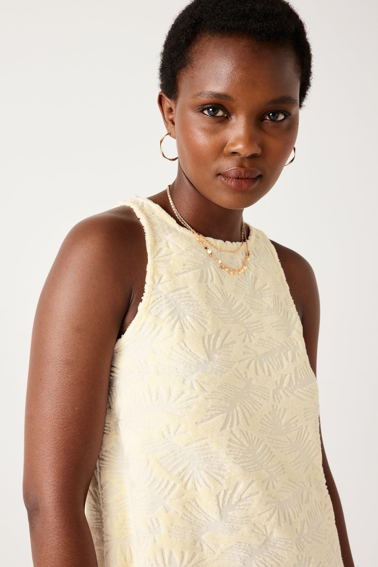 Short towelling dress - Bordeaux red