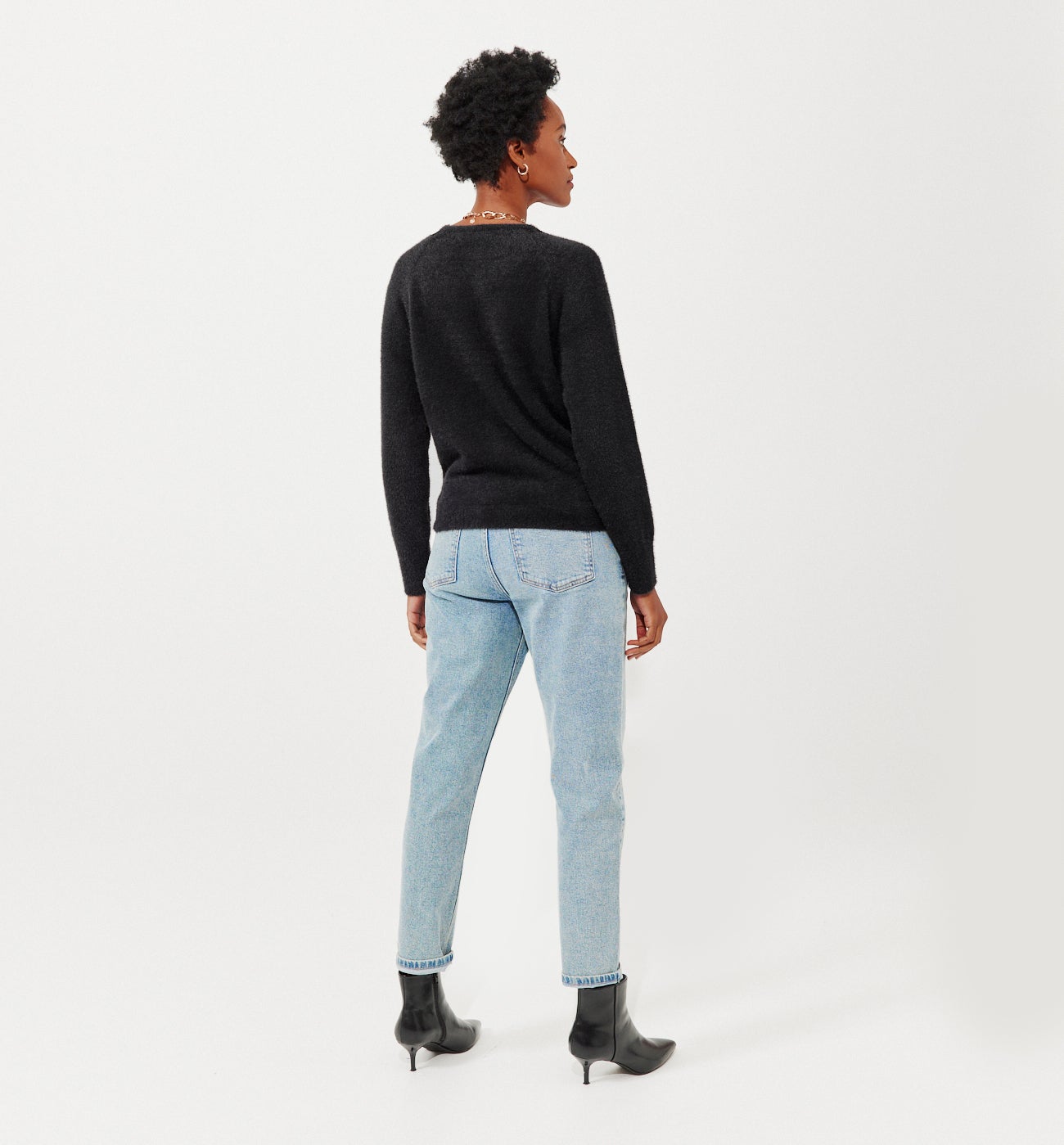 Lace detail jumper - Black