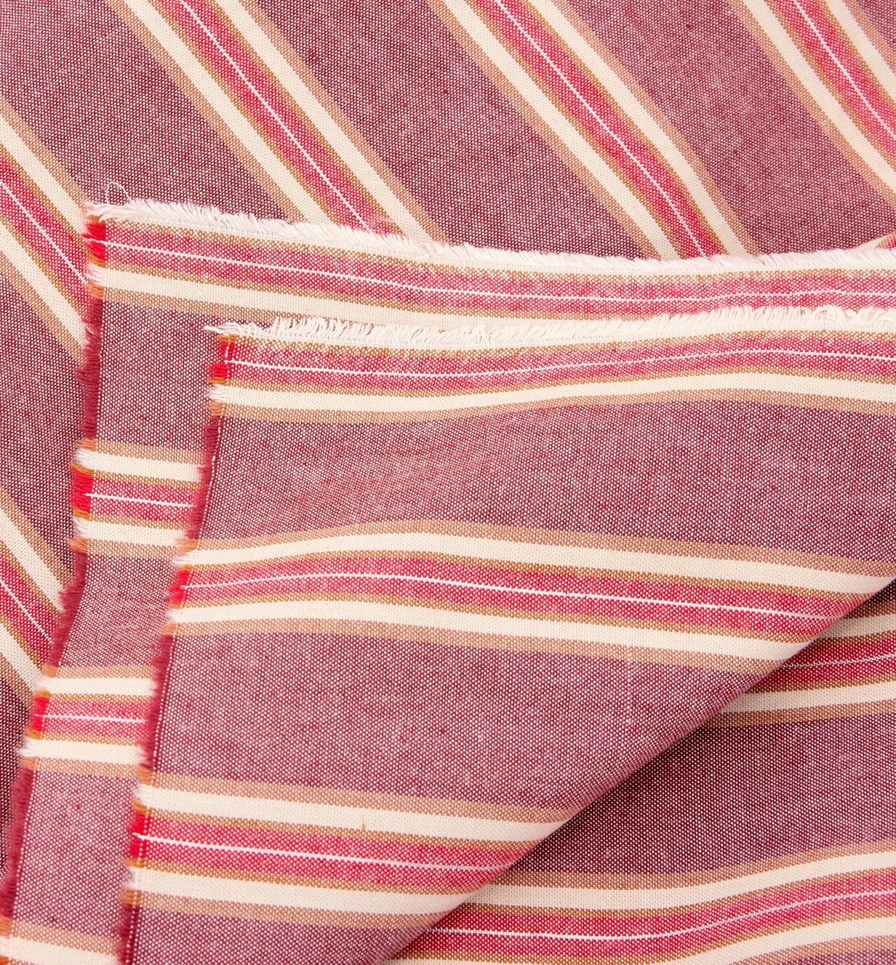 Cotton viscose fabric cut - Old pink stripes