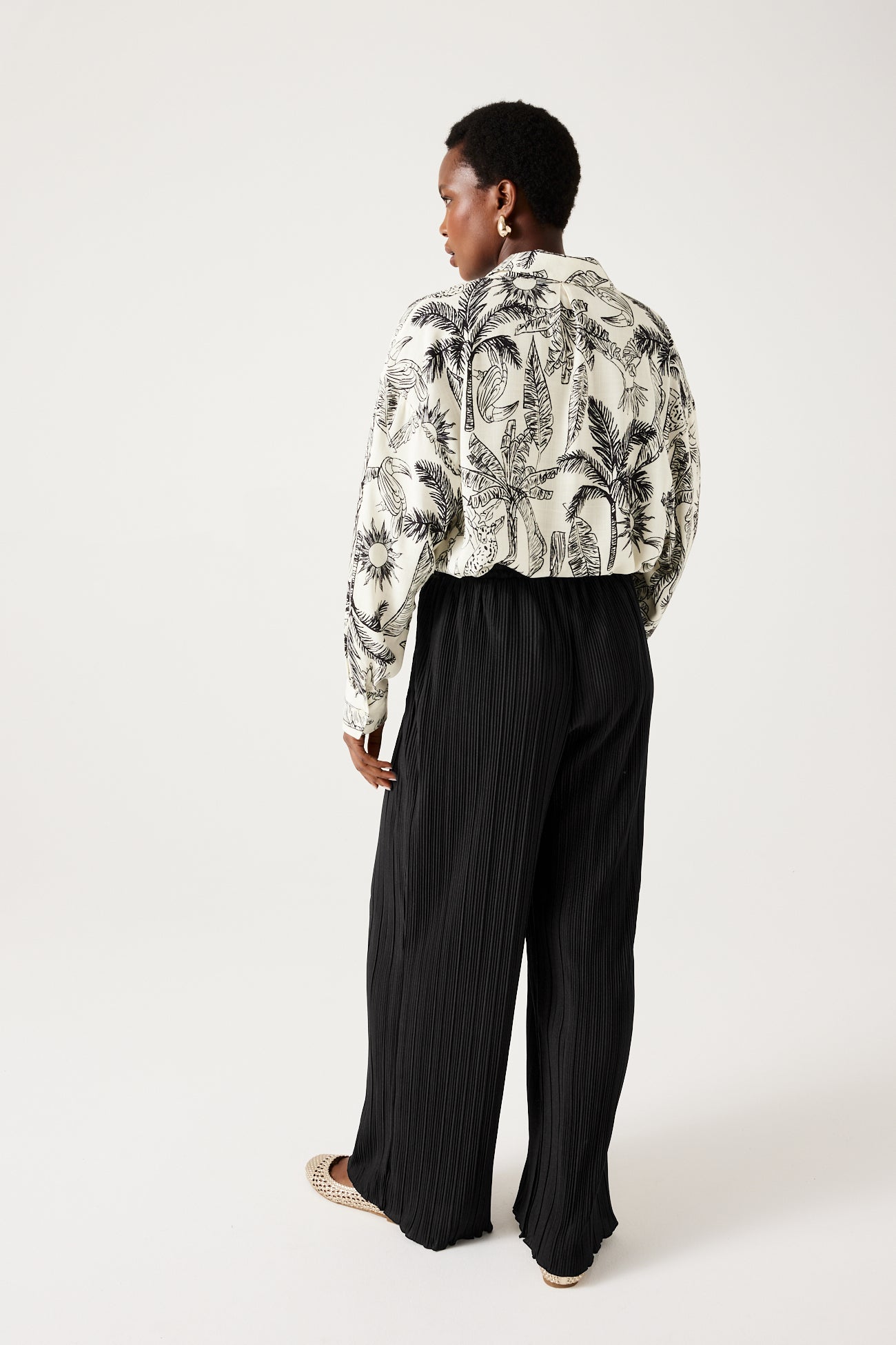 Wideleg plissé trousers - Blue