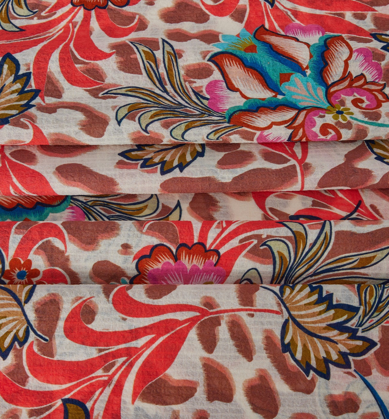 Crepon polyester fabric cut - Multicolour print