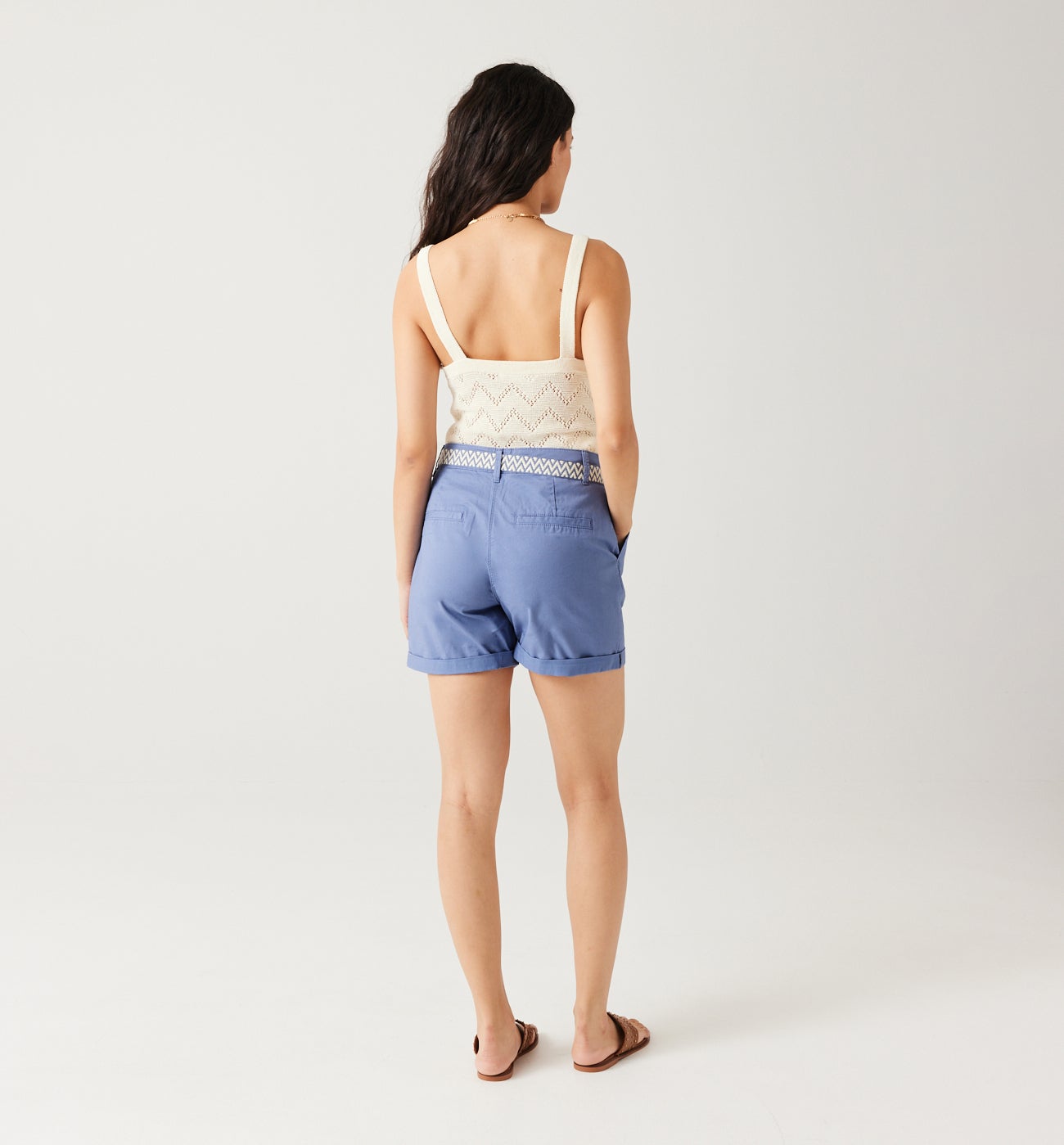 Pleat shorts belt - Lilac