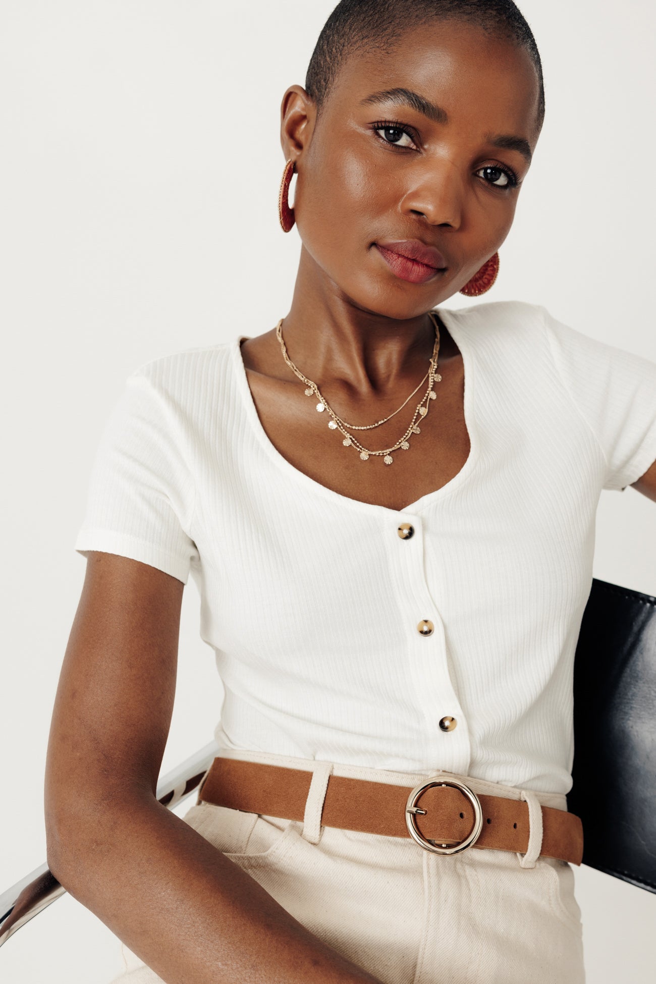 Ribbed t-shirt - Black