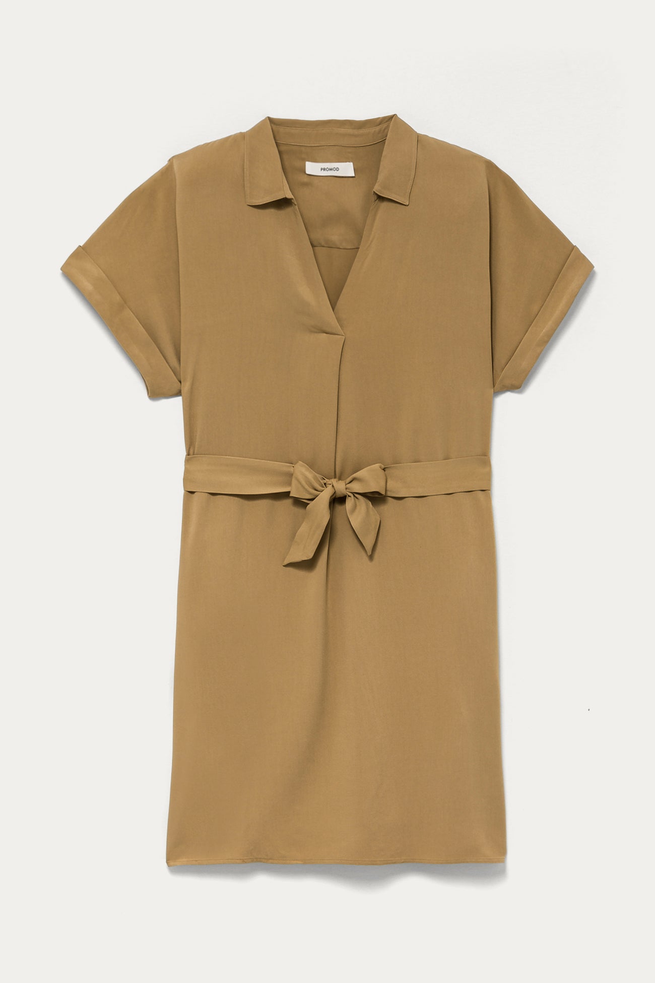 Short unicolour dress - Camel