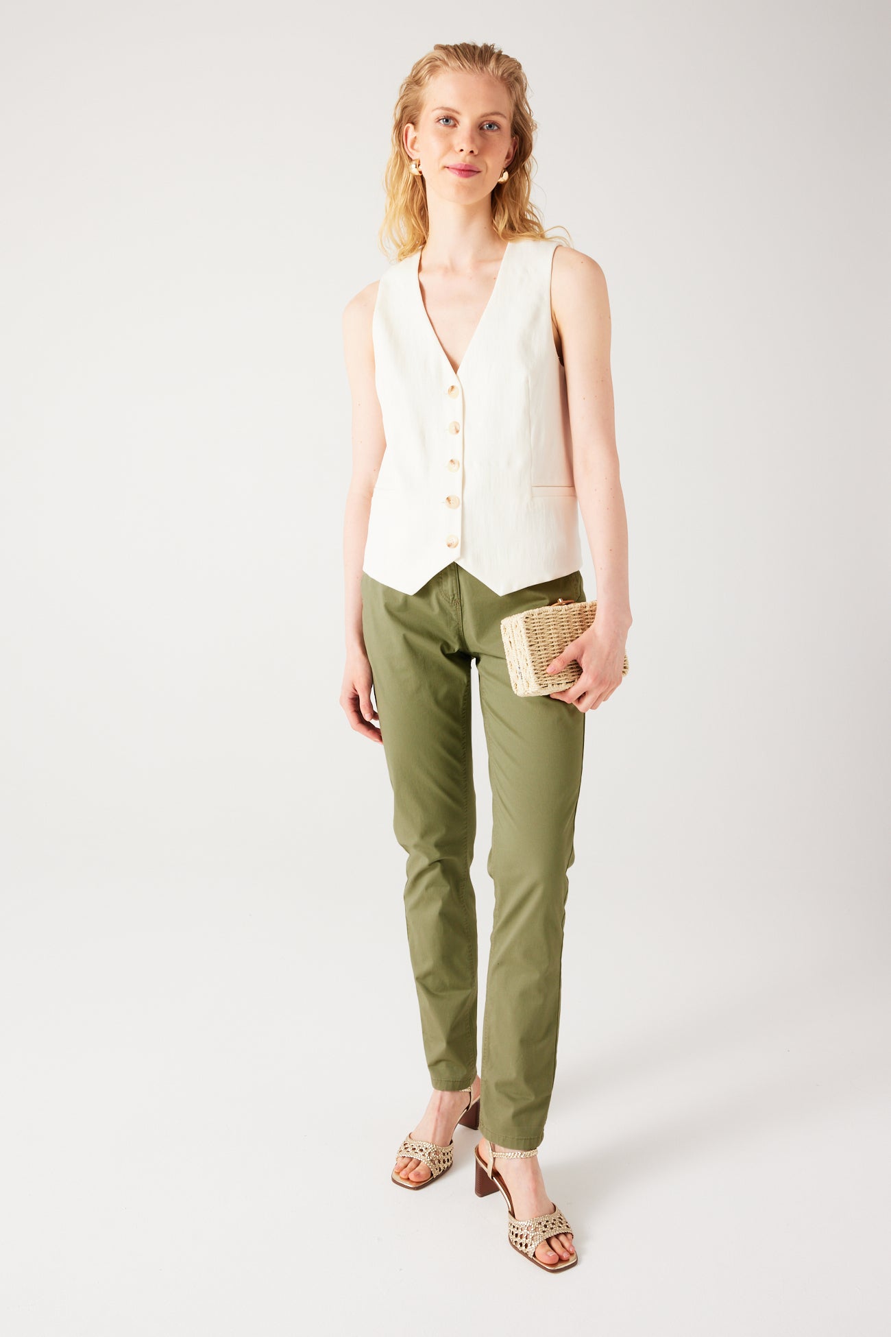 Belted chinos - Blue