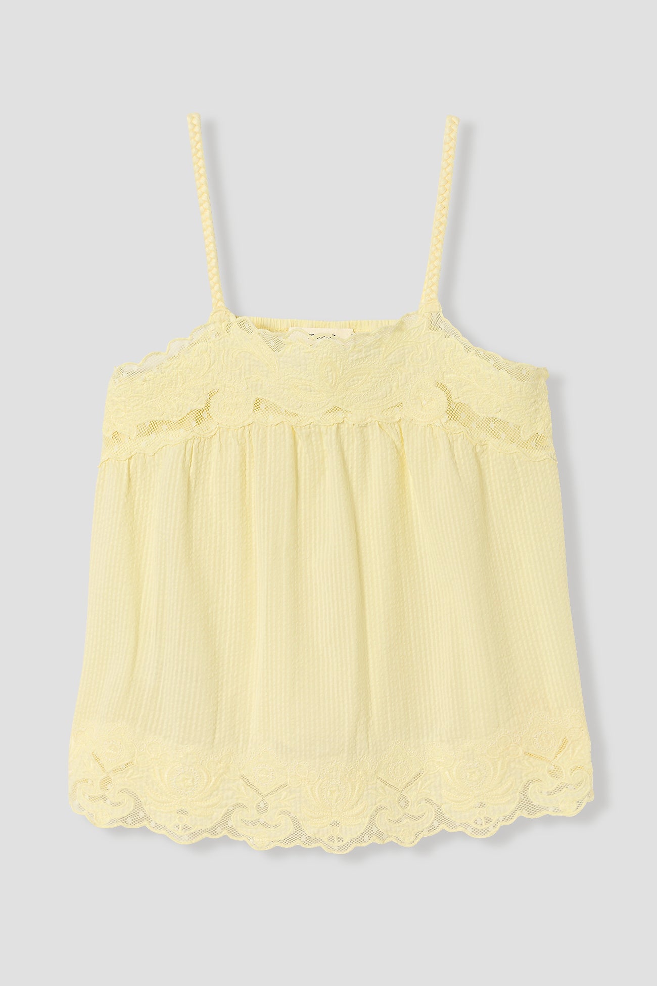 Embroidered top - Light yellow