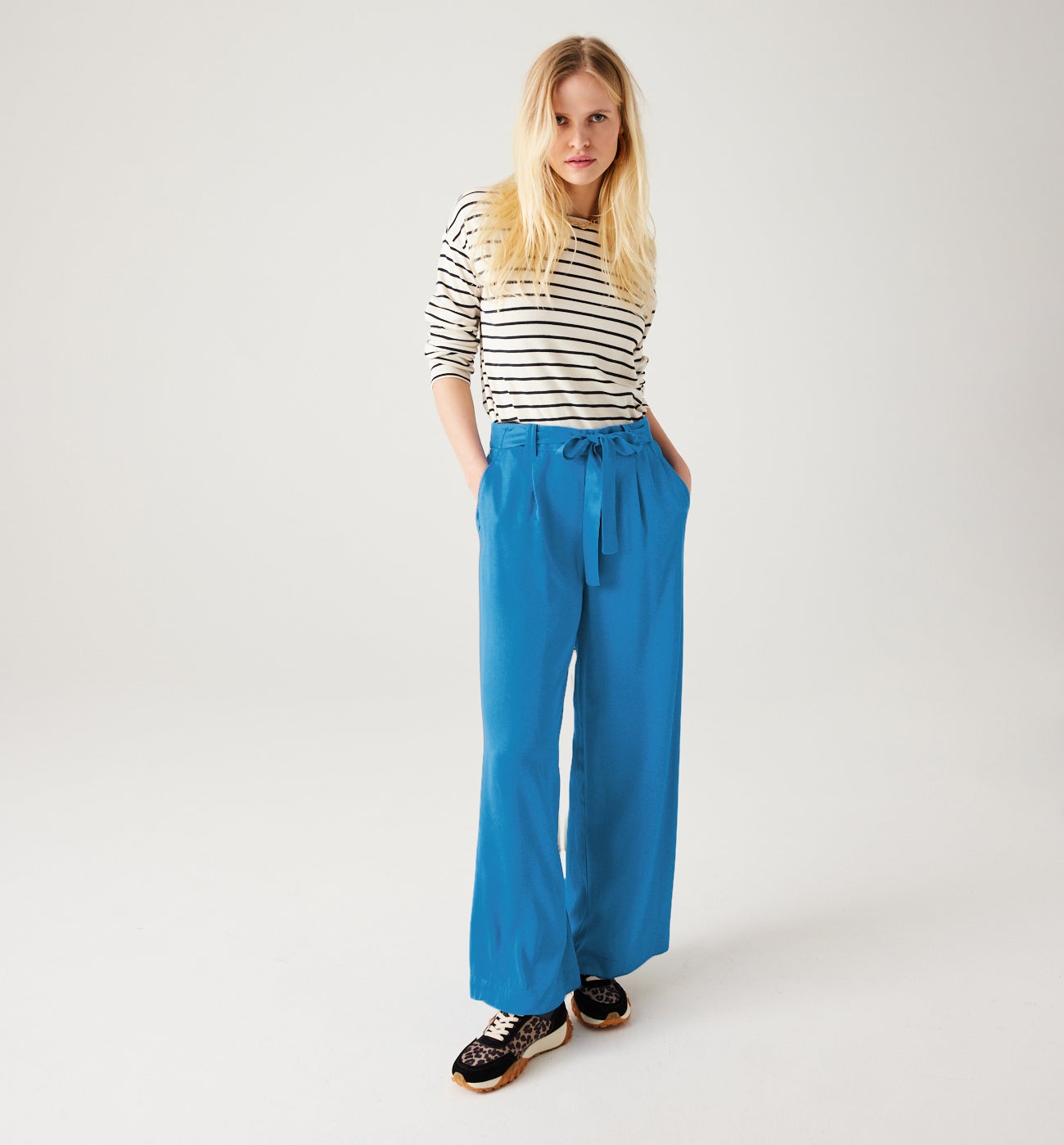 High-waist wideleg trousers - Blue