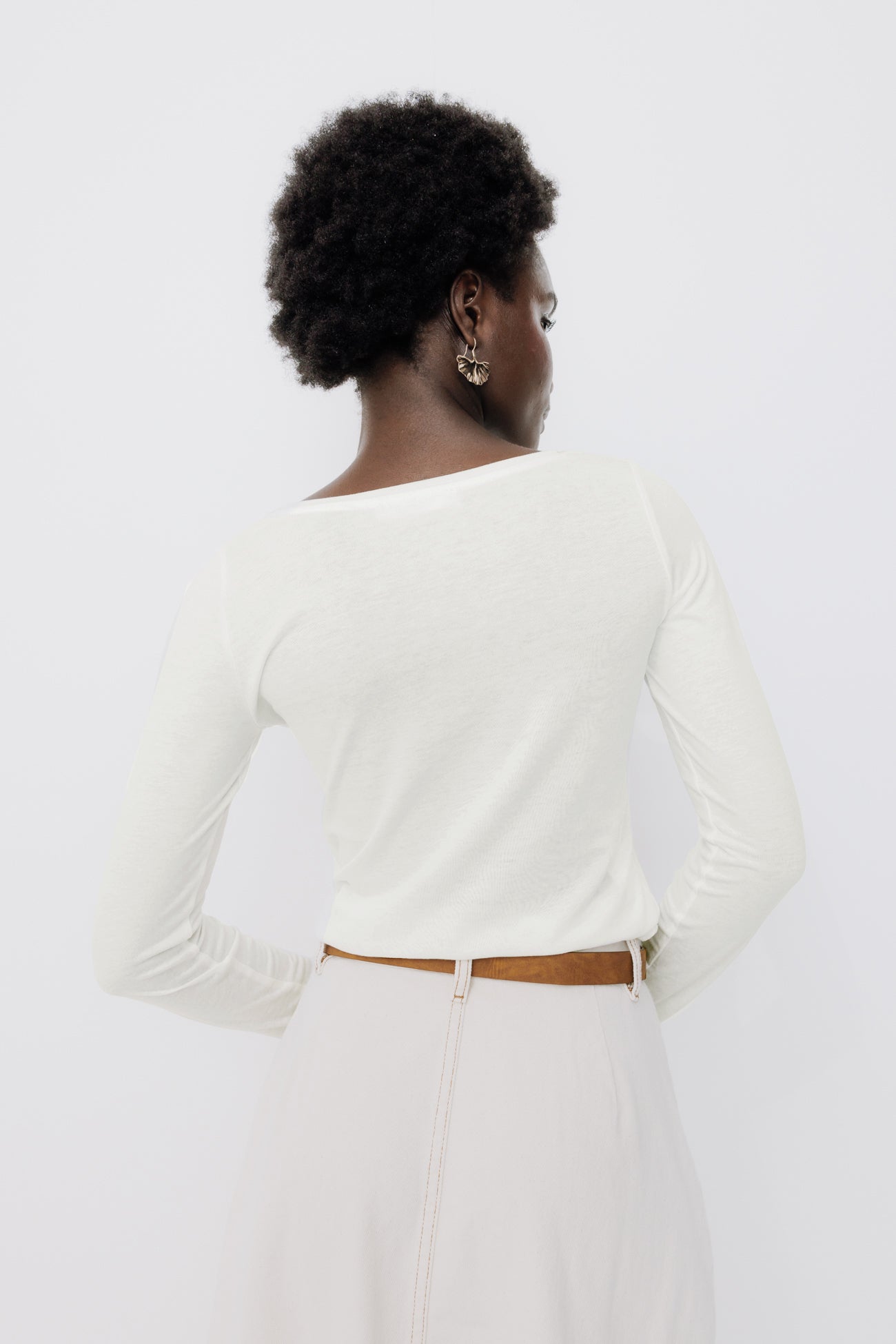 Round-neck top - Ecru