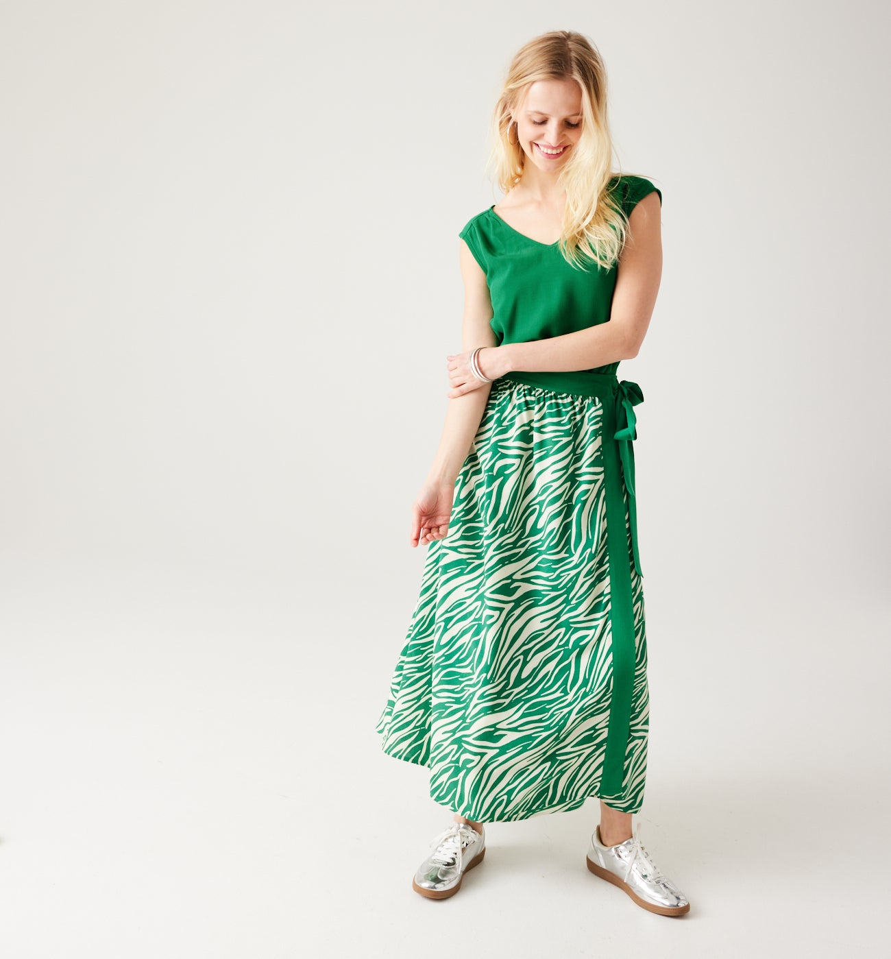 V-neckline top - Ecru