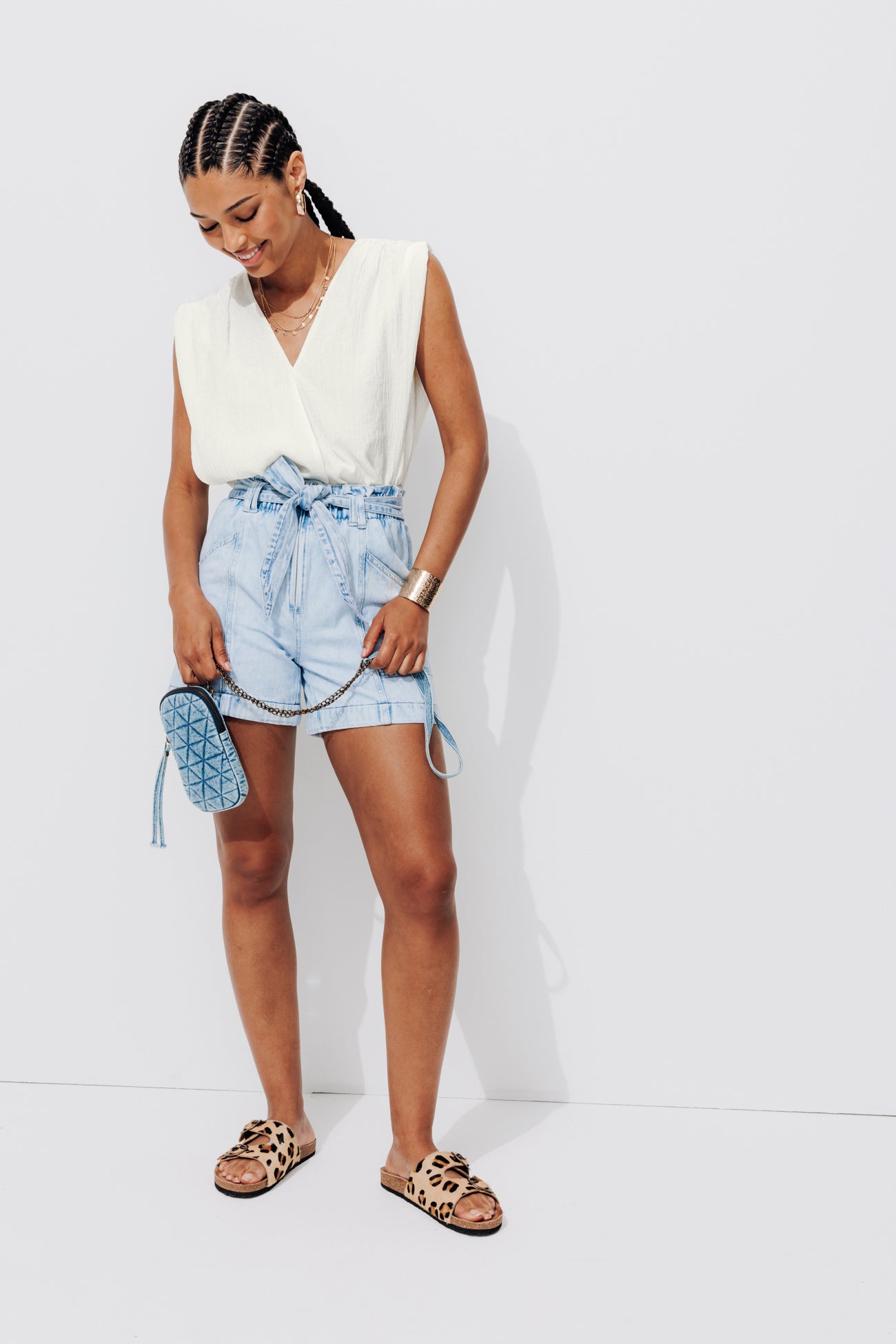 Plain sleeveless top - Ecru