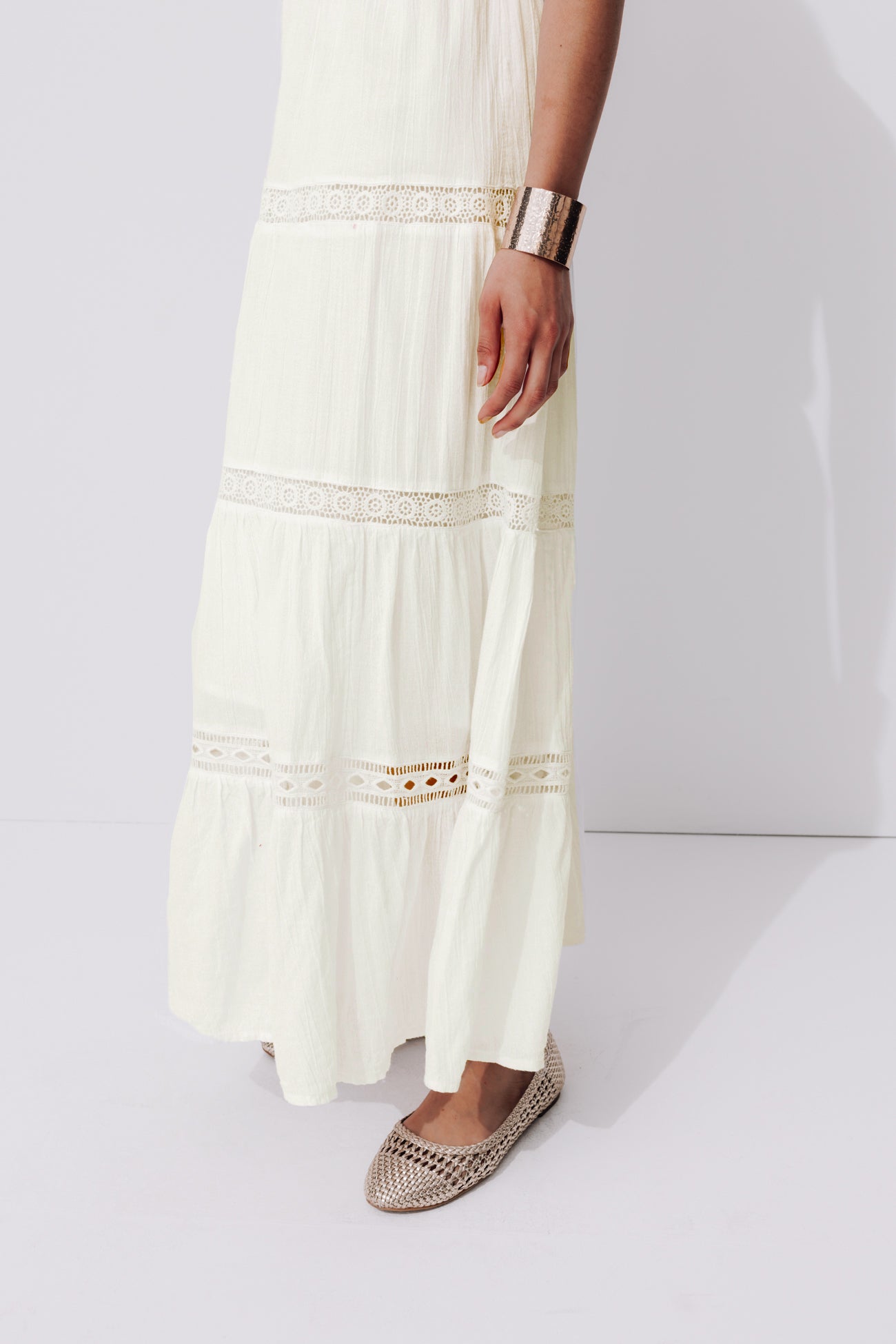 Long frilly skirt - Ecru