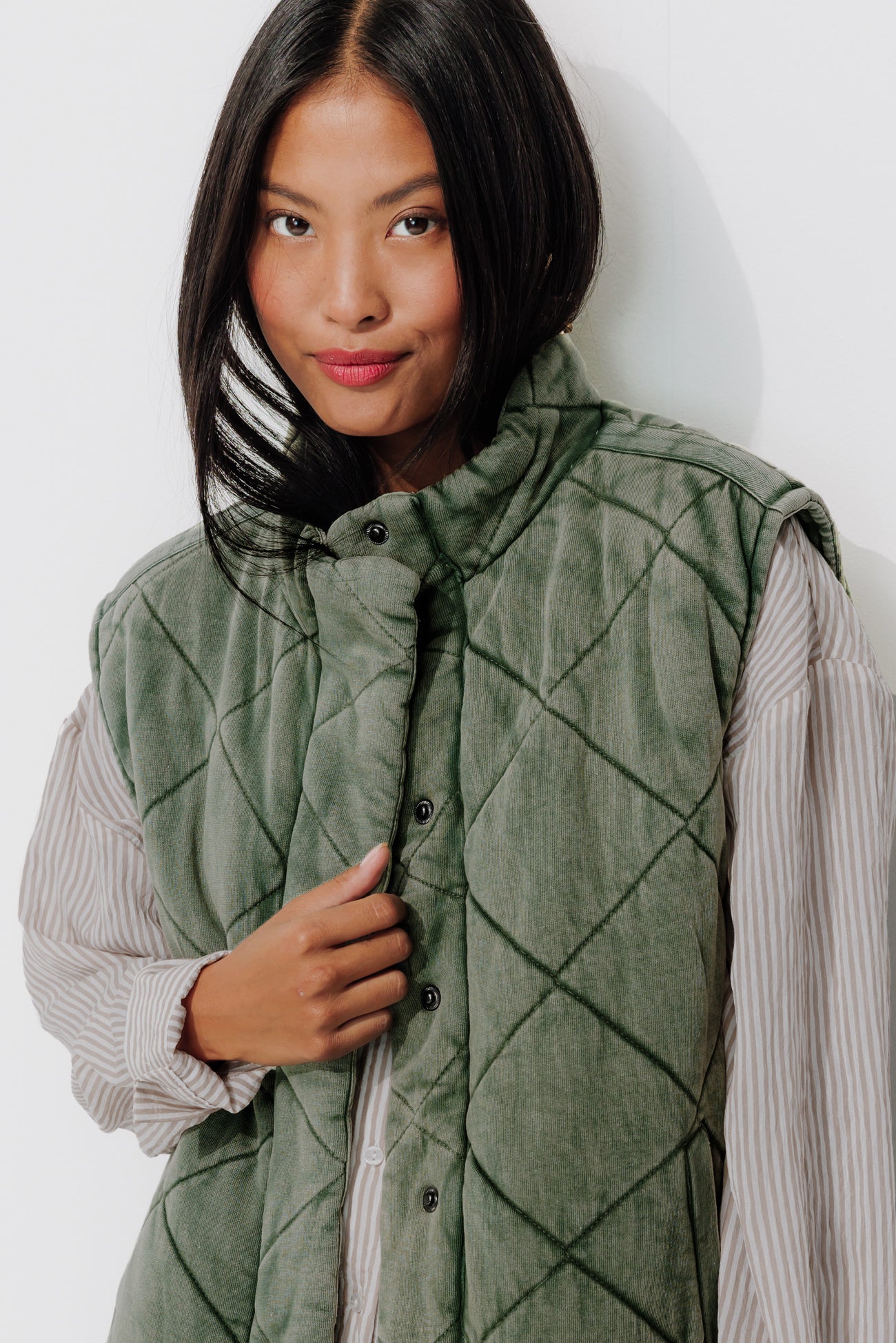 Padded fleece waistcoat - Raspberry red