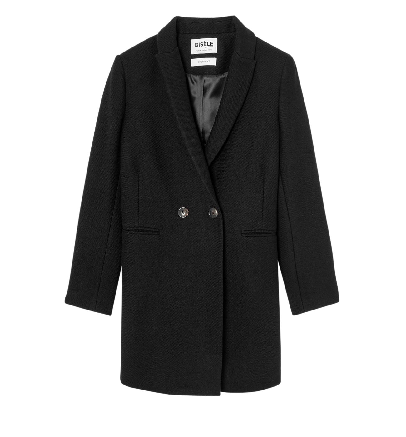 GISELE wool-blend coat - Black