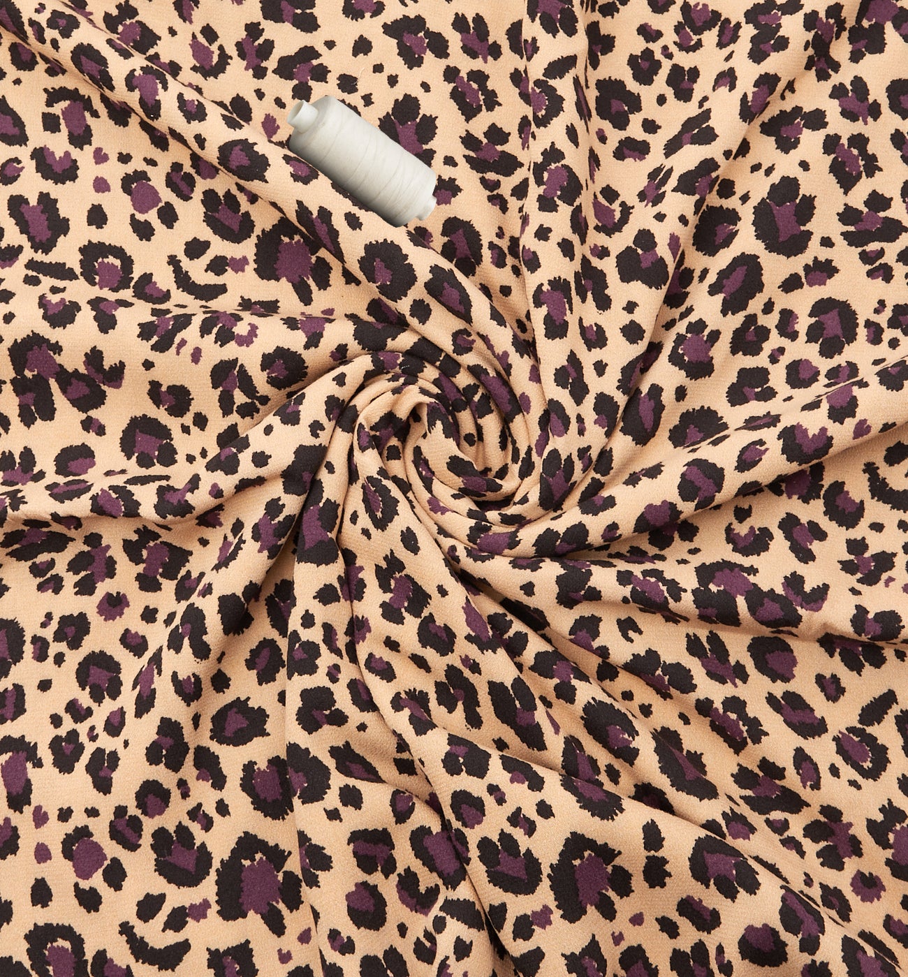 Viscose crêpe 3m fabric cut - Ecru prints