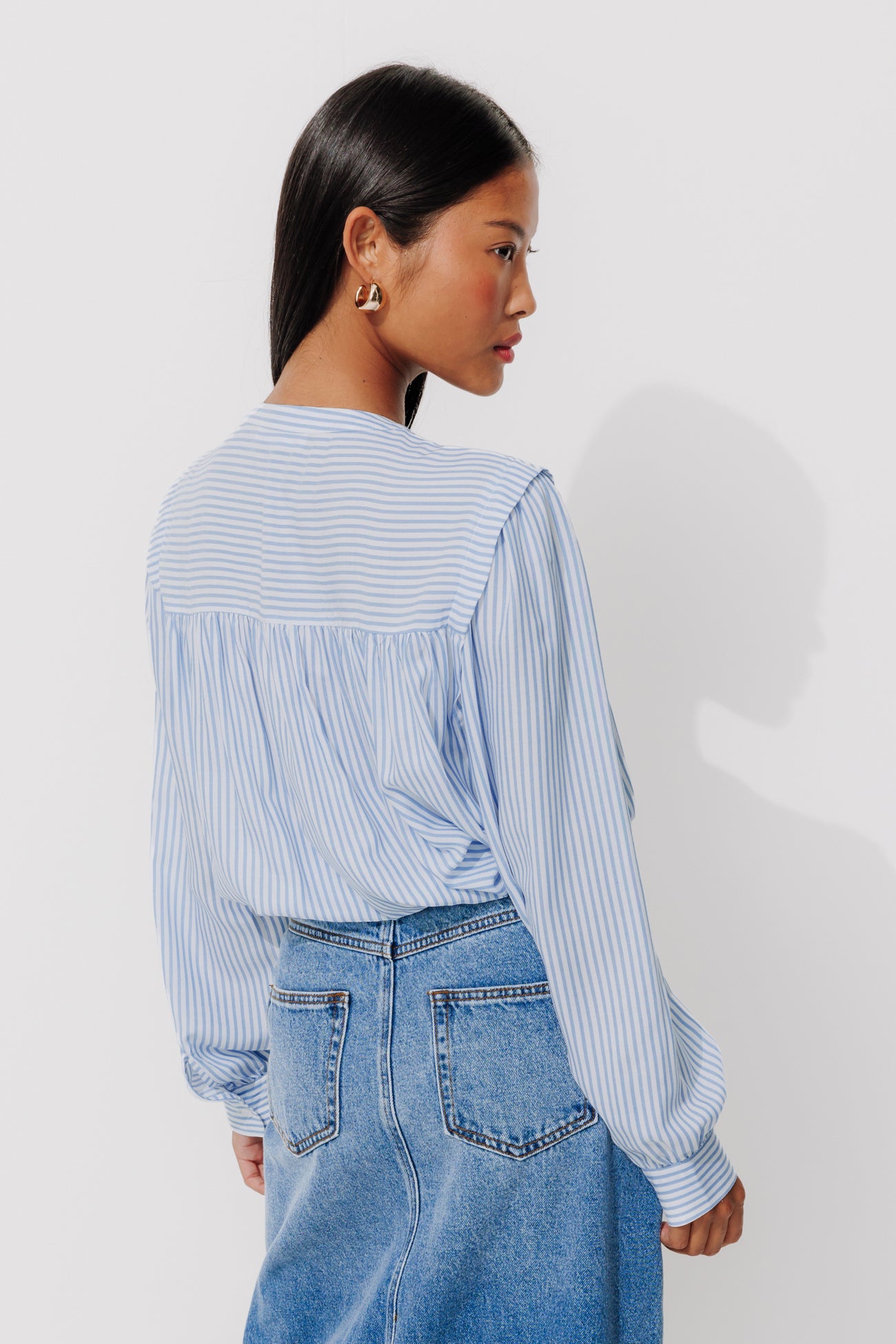 Ecodesign striped shirt - Blue stripes