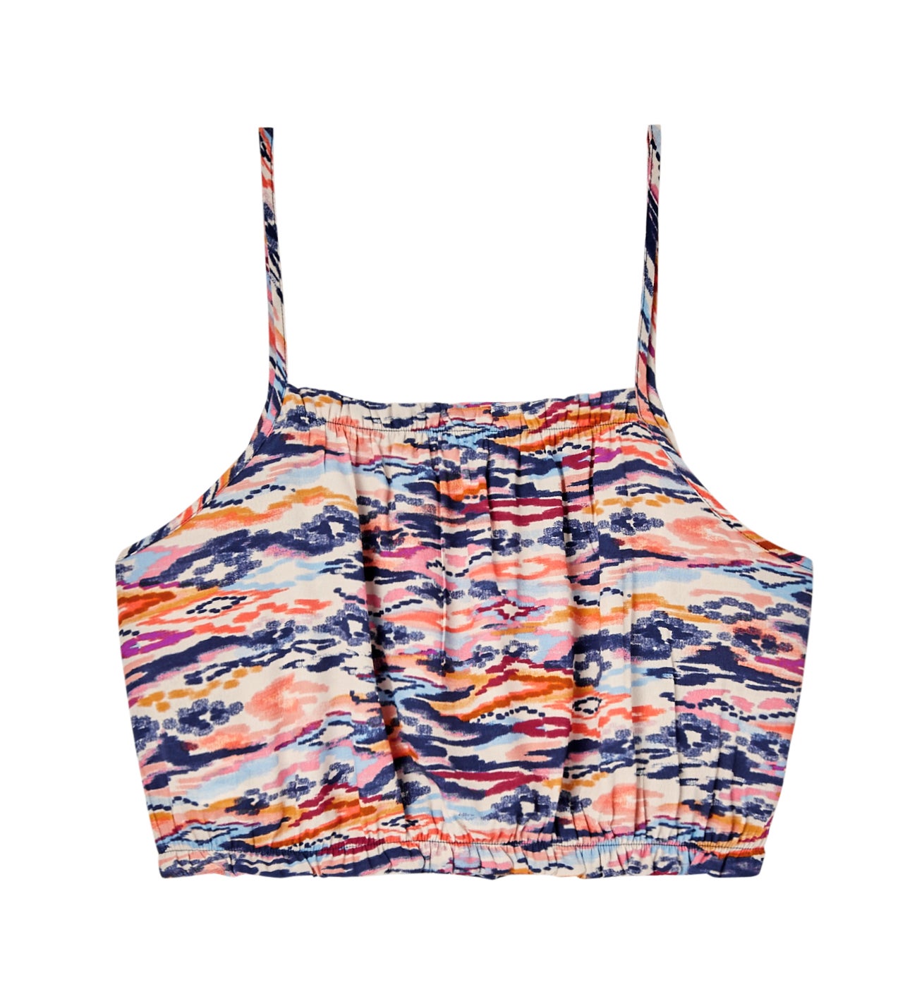 Strappy ikat top - Navy blue print