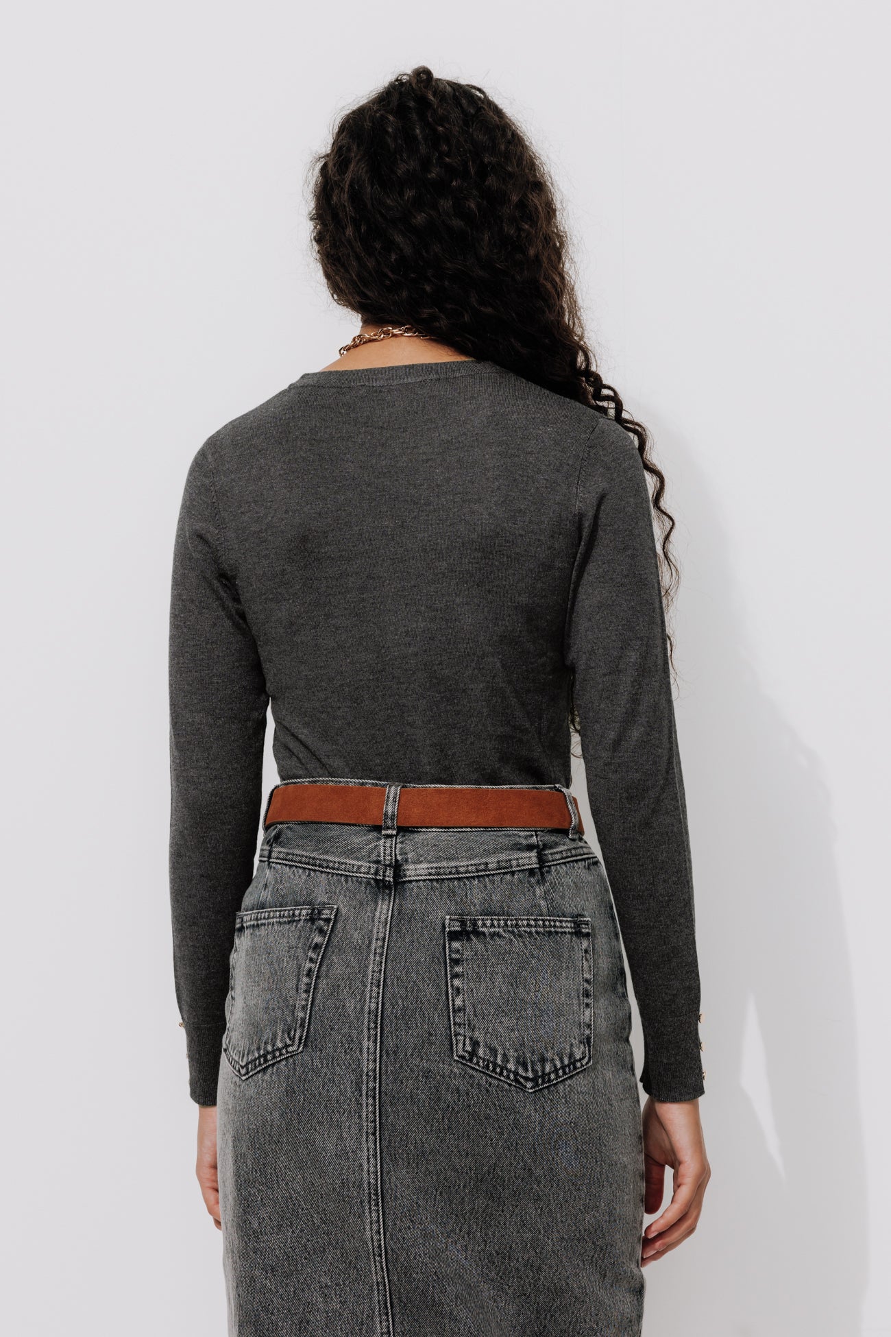 Ecodesign round-neck jumper - Black