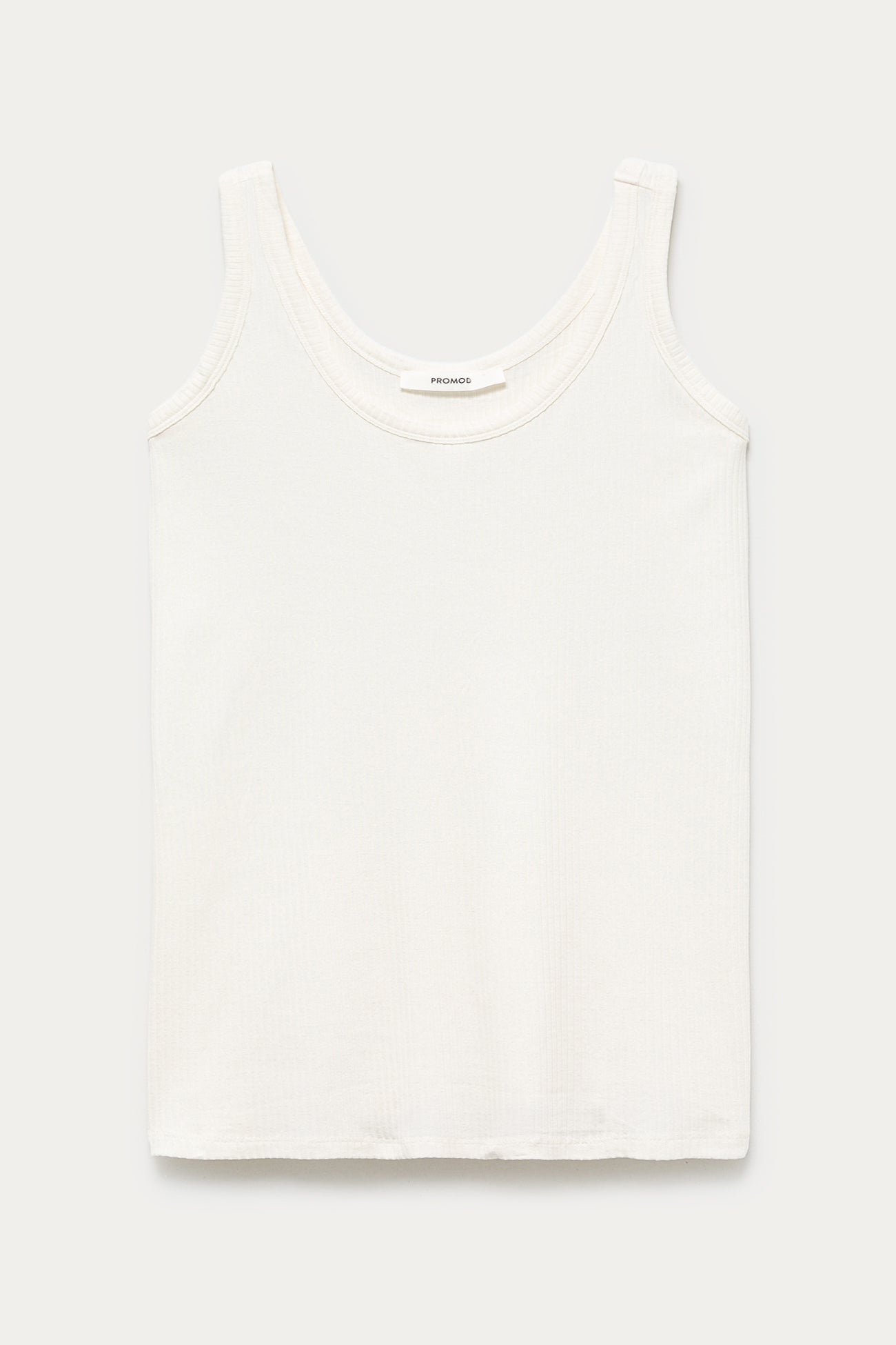 Ribbed sleeveless top - Ecru