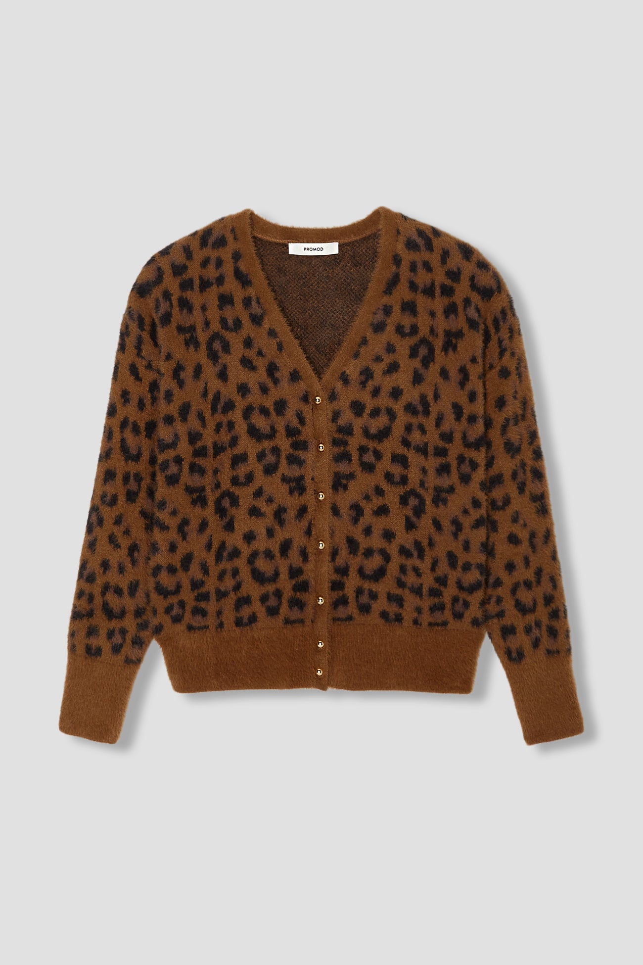 Leopard v-cardigan - Black print