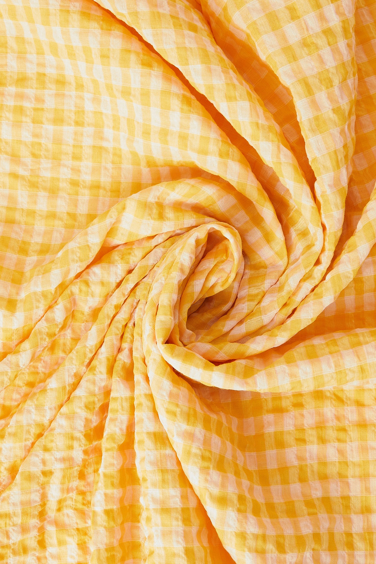 3m cotton-polyester fabric cut - Yellow checks