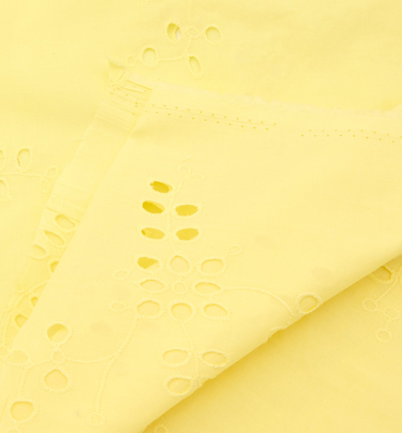 Broderie anglaise fabric cut - Lemon green
