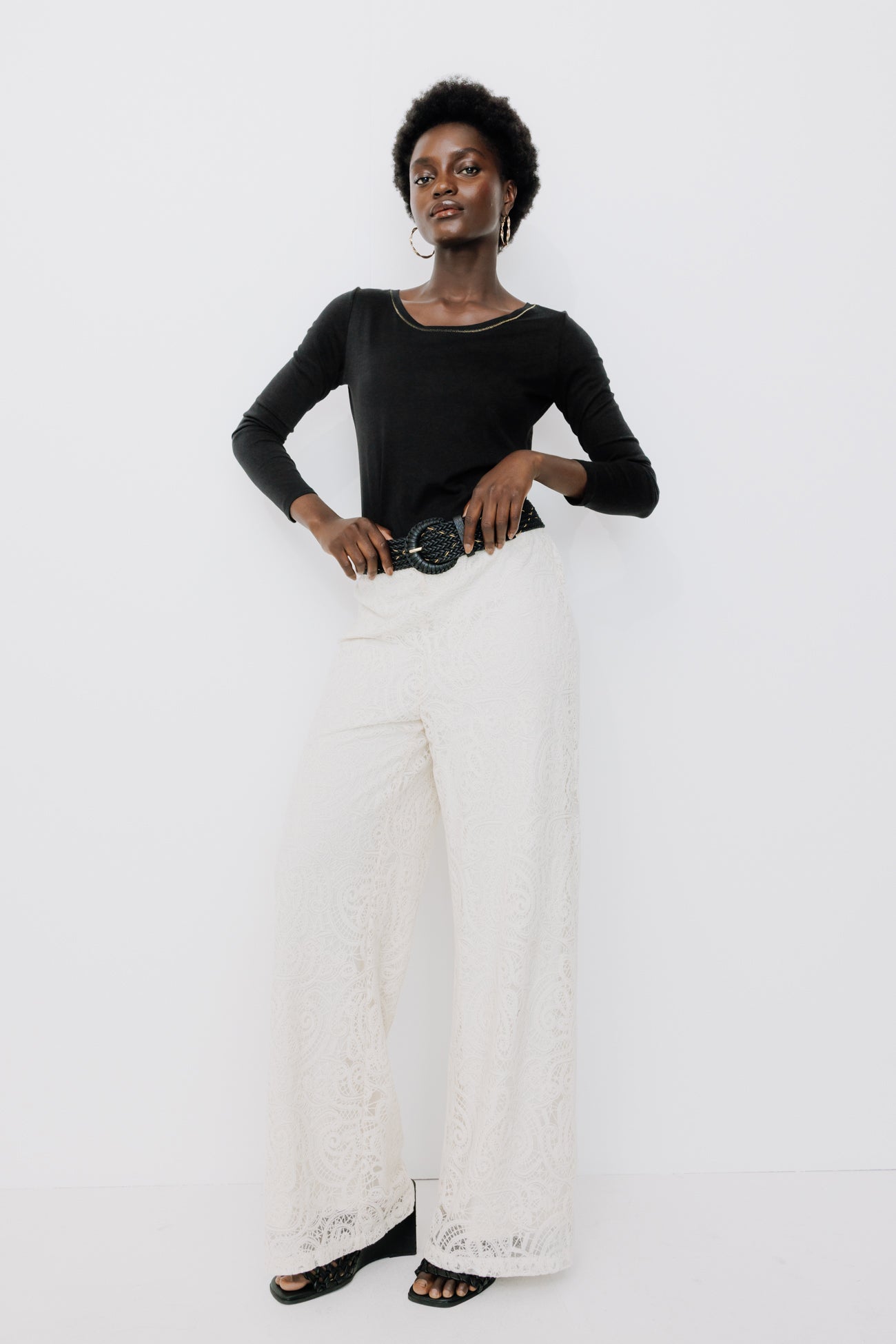 Round-neck top - Ecru