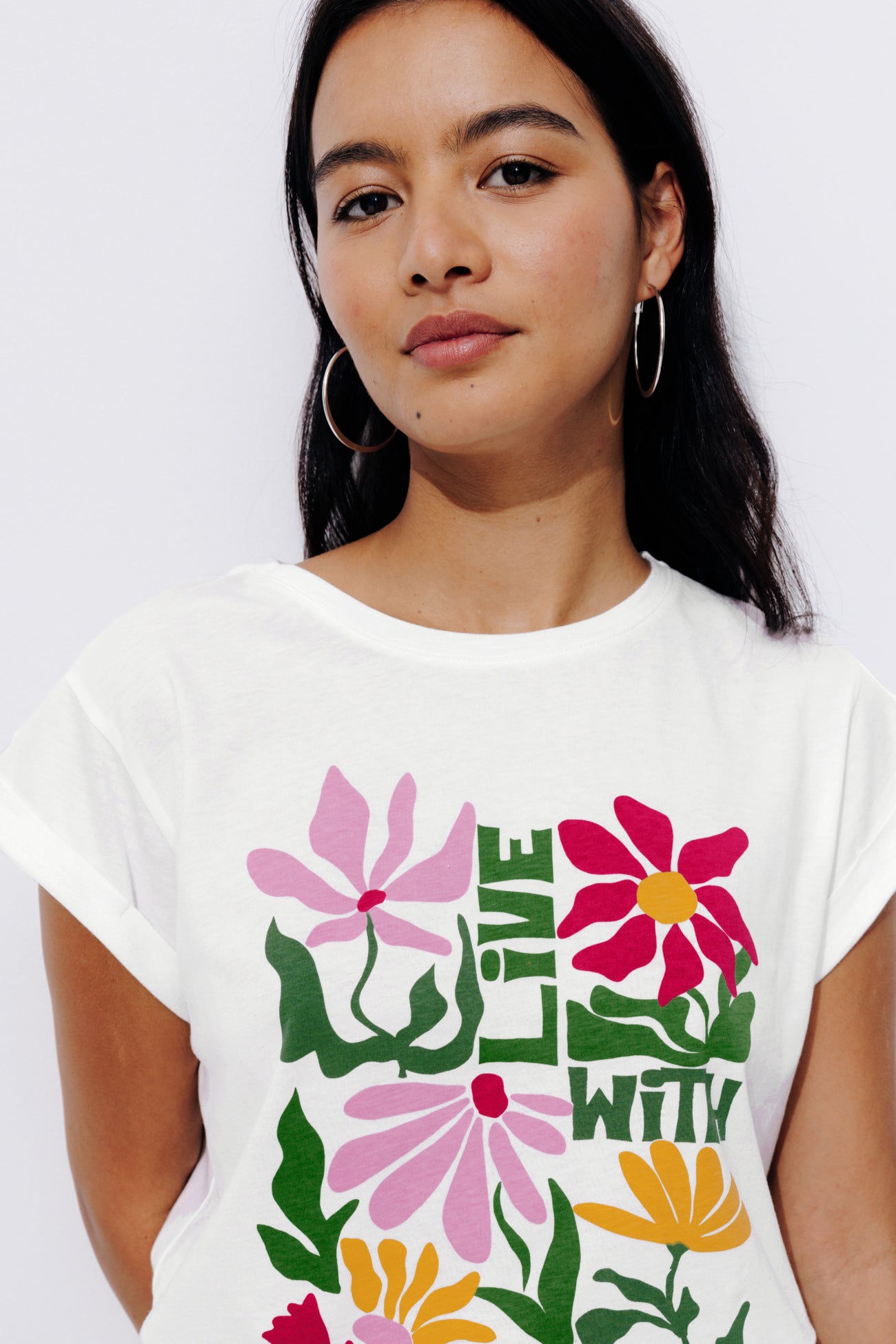 Slogan t-shirt - Ecru print