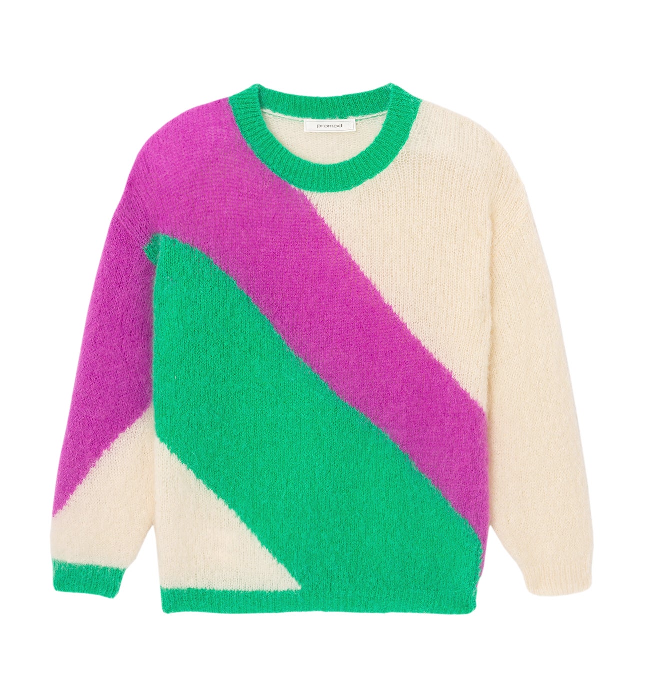 Round neck jumper - Green print