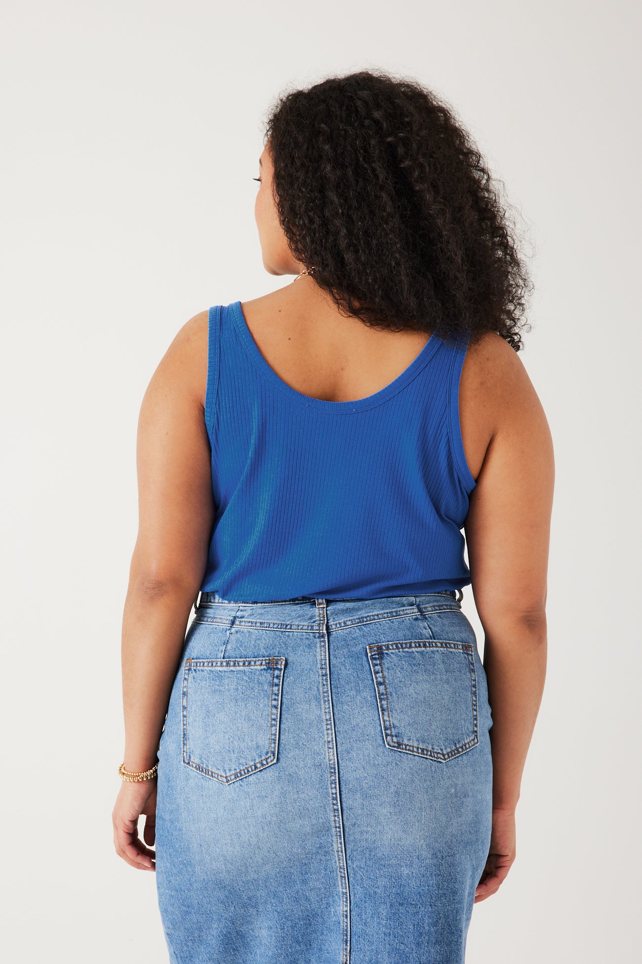 Ribbed sleeveless top - Ecru