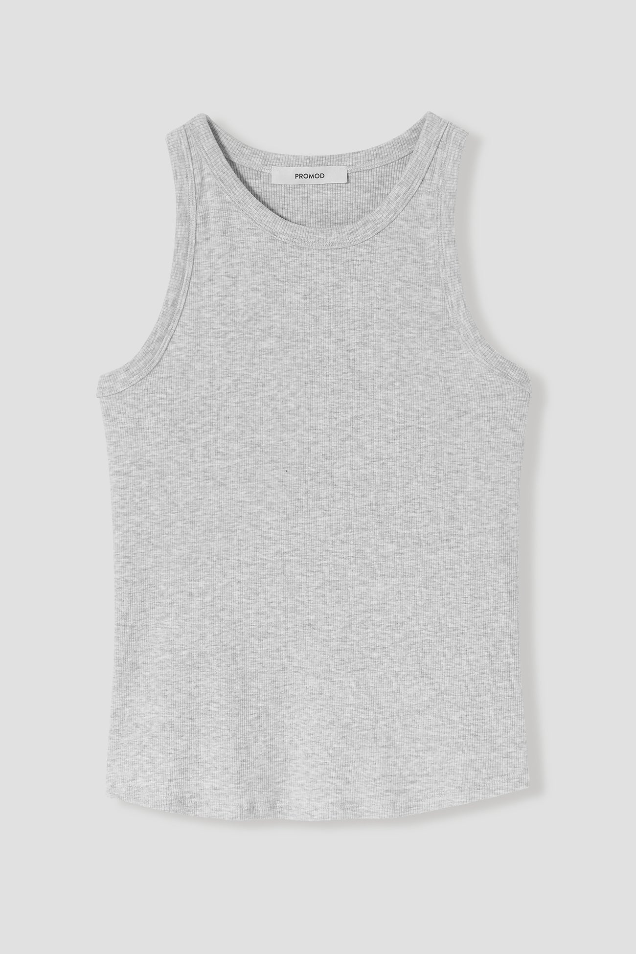 Ribbed sleeveless top - Light grey